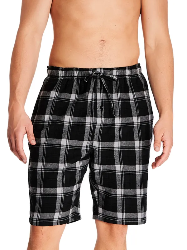 FLANNEL JAM SHORT | BLACK/GREY PLAID sold by Joe Boxer