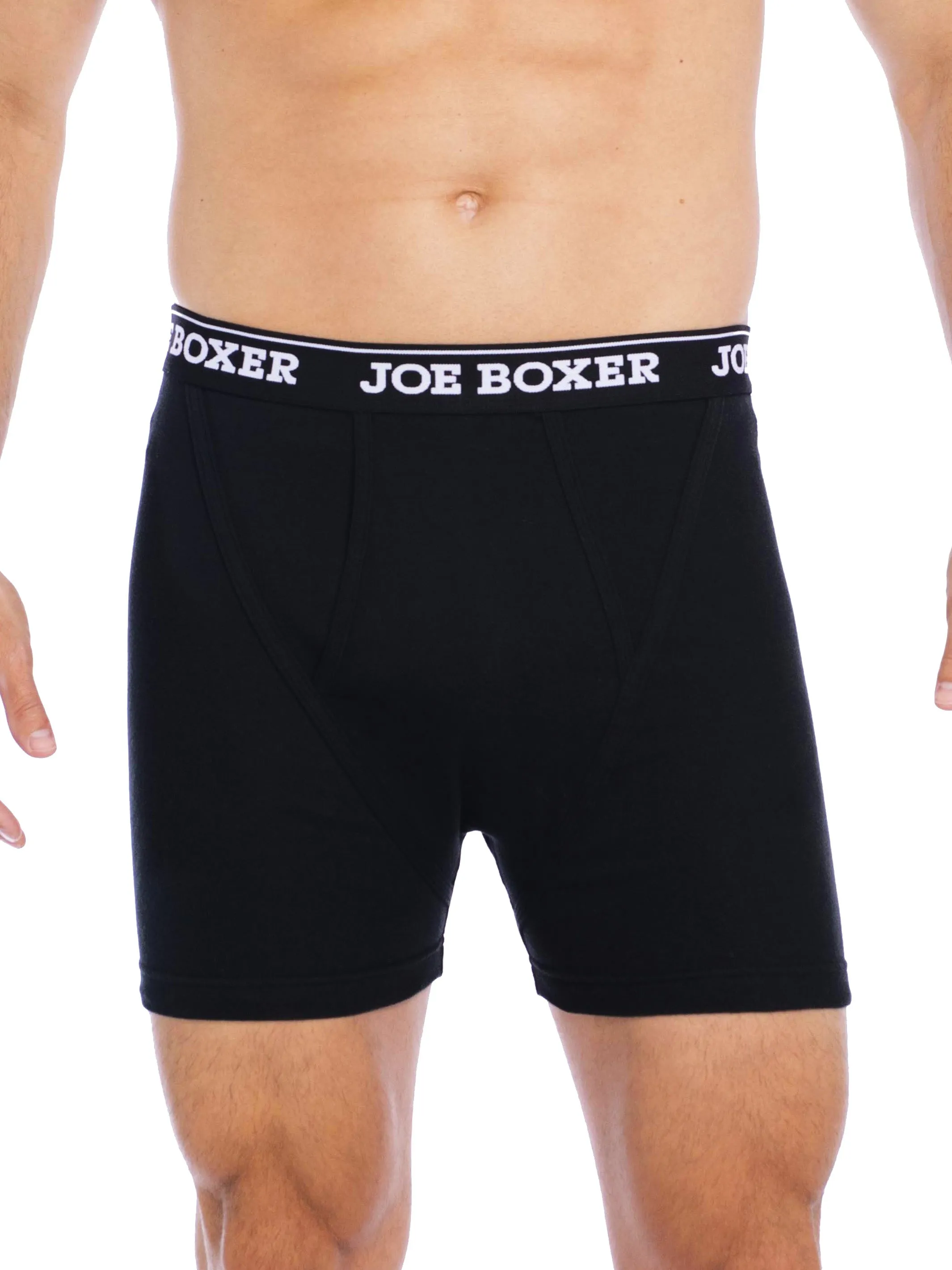 CLASSIC FIT COTTON – FITTED BOXER BRIEFS | 6-PACK BLACK sold by Joe Boxer