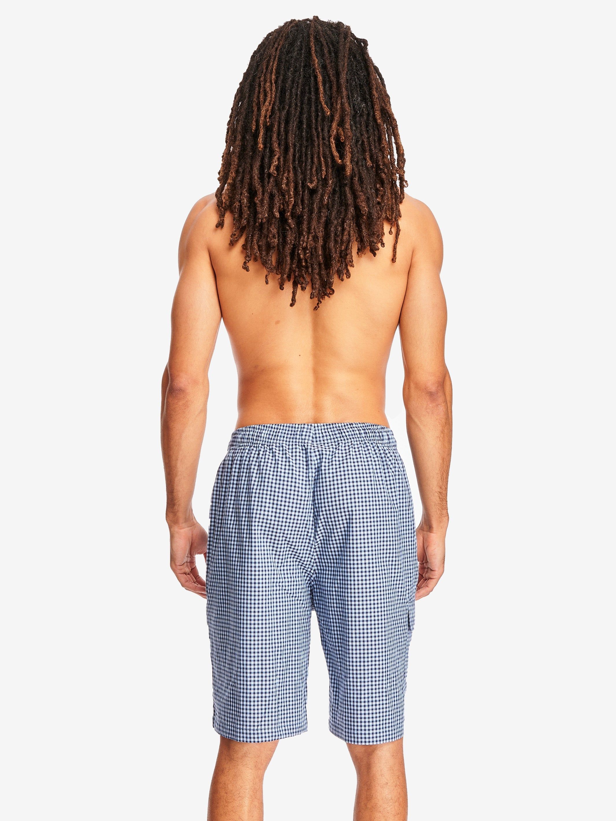 POPLIN JAM SHORT | NAVY/BLUE PLAID sold by Joe Boxer product image thumbnail 3