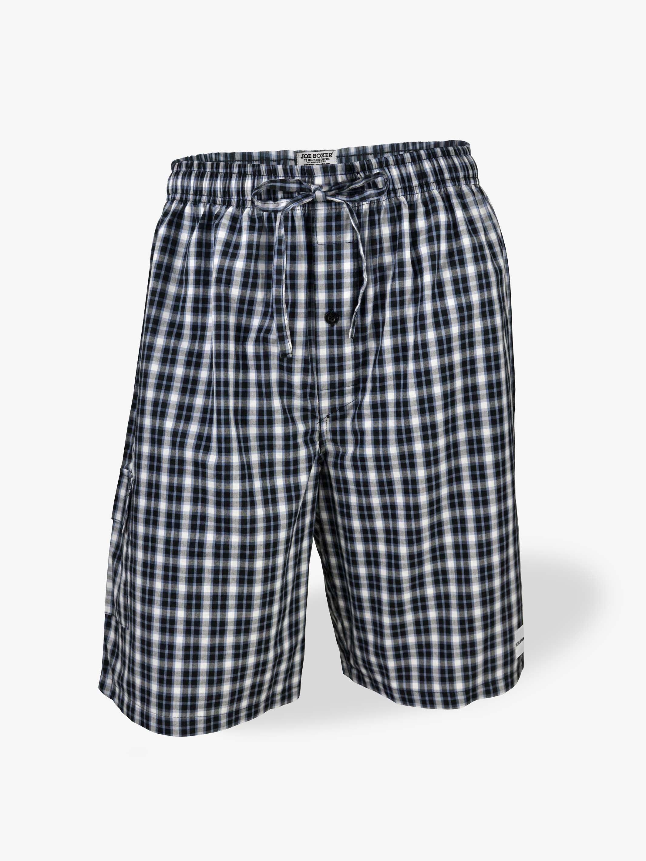 POPLIN JAM SHORT | WHITE/BLACK/BLUE PLAID sold by Joe Boxer product image thumbnail 4