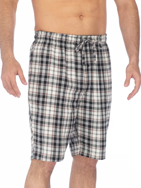 FLANNEL JAM SHORT | BLACK OFF/WHITE CHECK sold by Joe Boxer