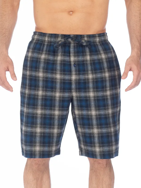 FLANNEL JAM SHORT | NAVY/BLUE PLAID sold by Joe Boxer