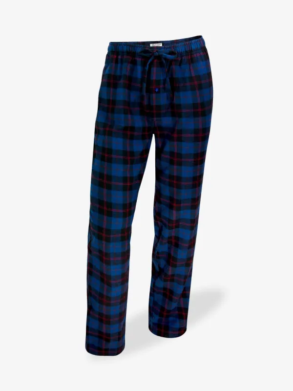 FLANNEL PANT COVERED WAISTBAND | NAVY PLUM CHECK sold by Joe Boxer