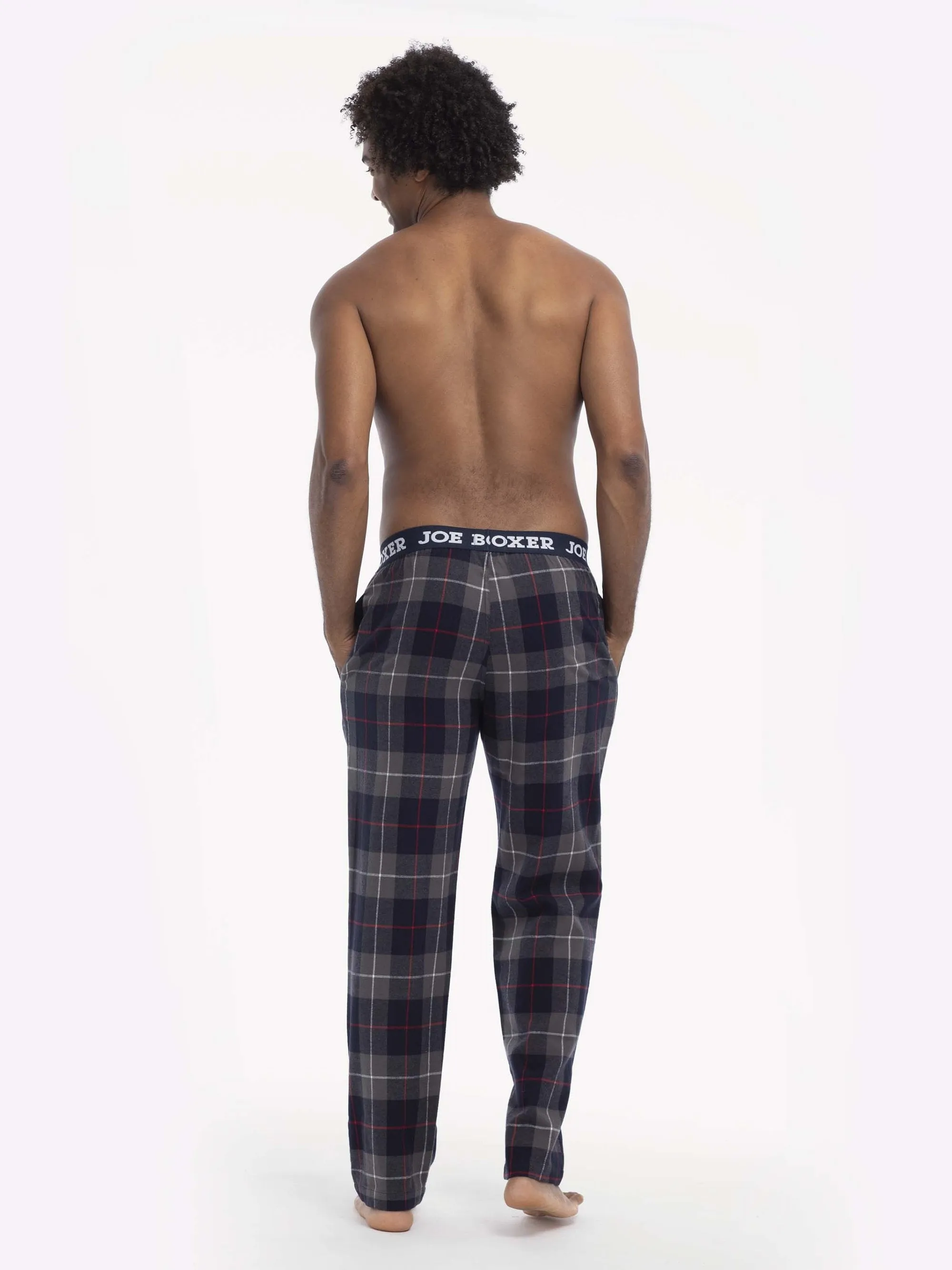 CLASSIC FLANNEL PANT | NAVY WHITE AND GREY PLAID sold by Joe Boxer product image thumbnail 4