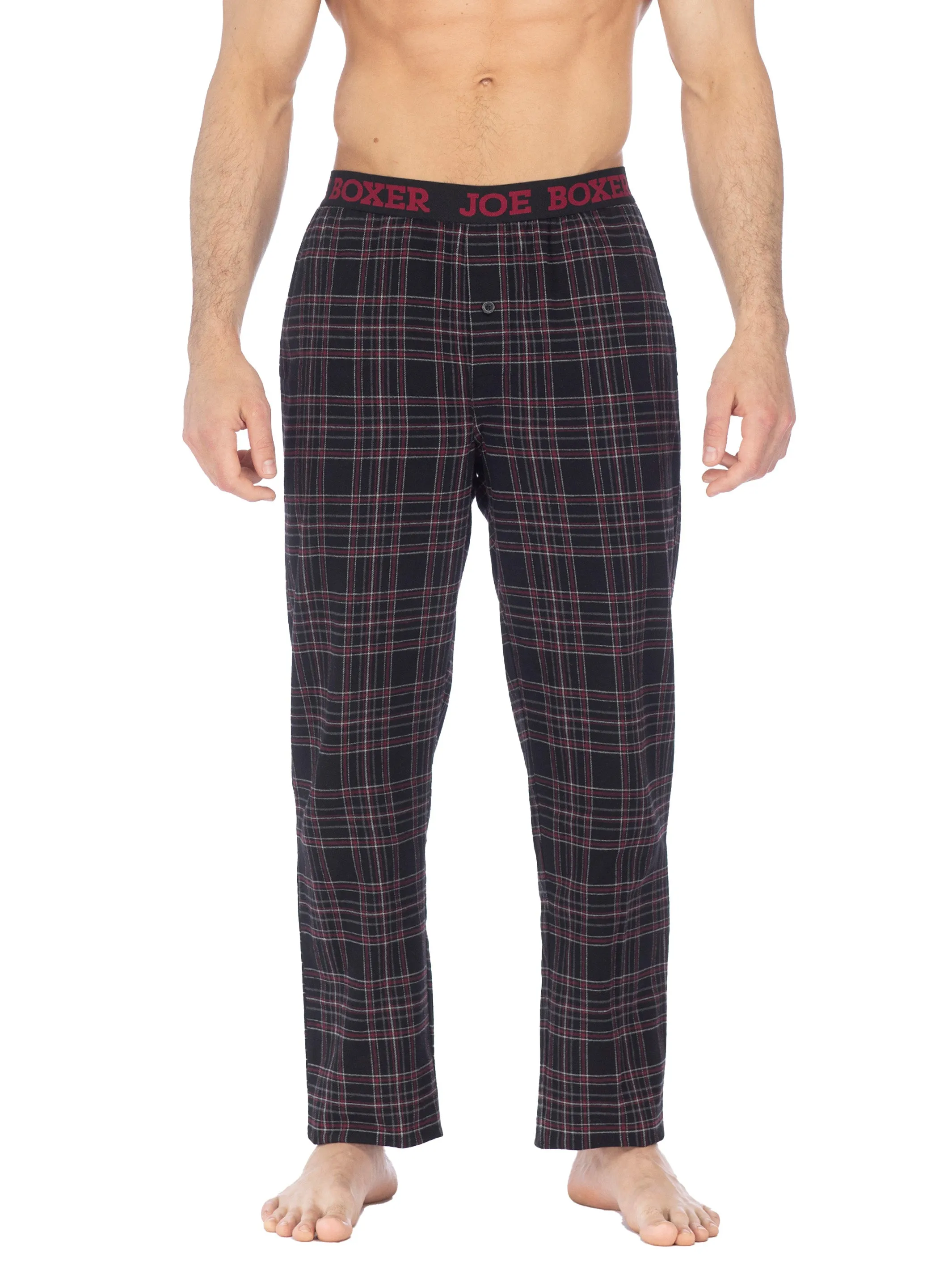 CLASSIC FLANNEL PANT | BLACK WHITE RED CHECK sold by Joe Boxer