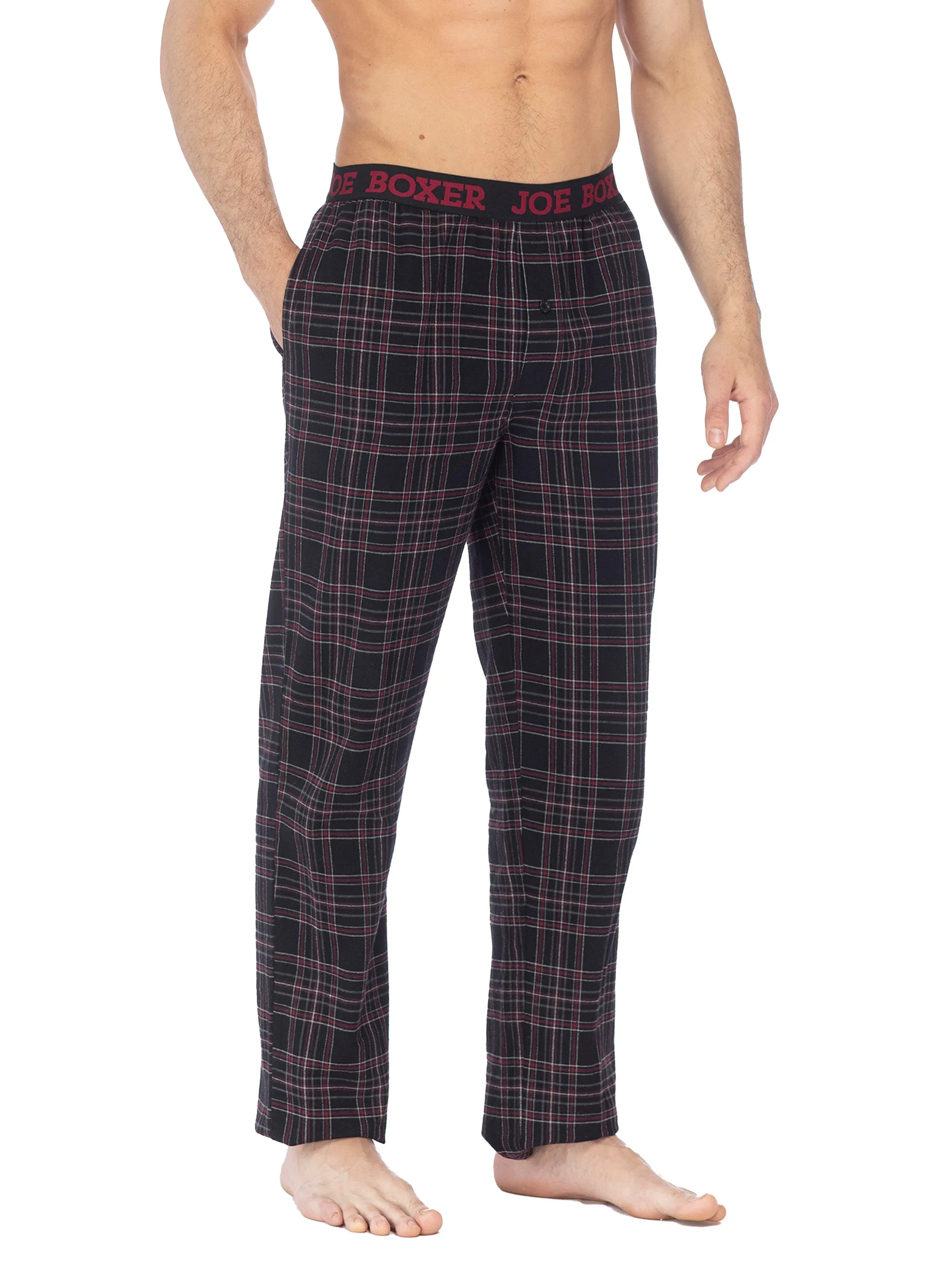 CLASSIC FLANNEL PANT | BLACK WHITE RED CHECK sold by Joe Boxer product image thumbnail 2
