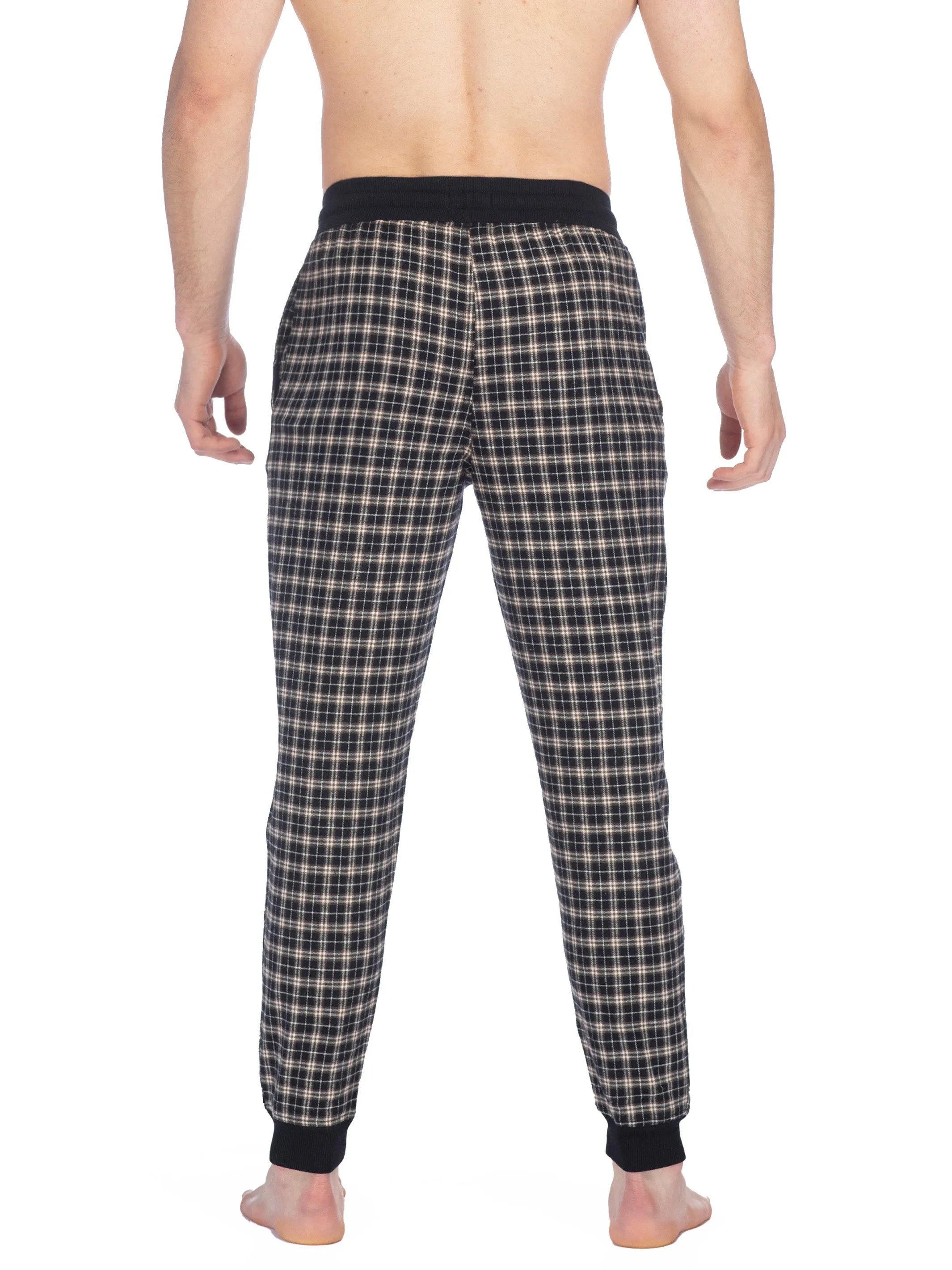 FLANNEL JOGGER | BLACK & BROWN PLAID sold by Joe Boxer product image thumbnail 3