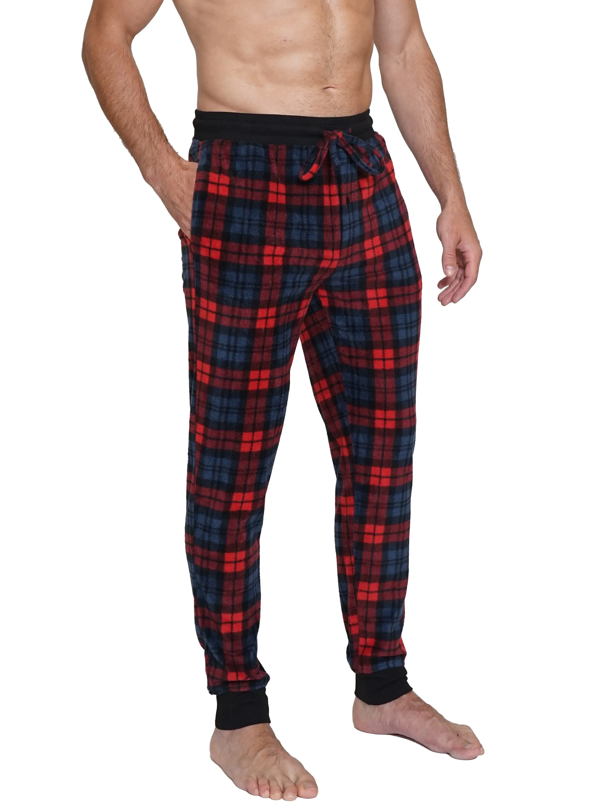 MICROFLEECE PRINTED JOGGER | NAVY/RED PLAID sold by Joe Boxer product image thumbnail 2