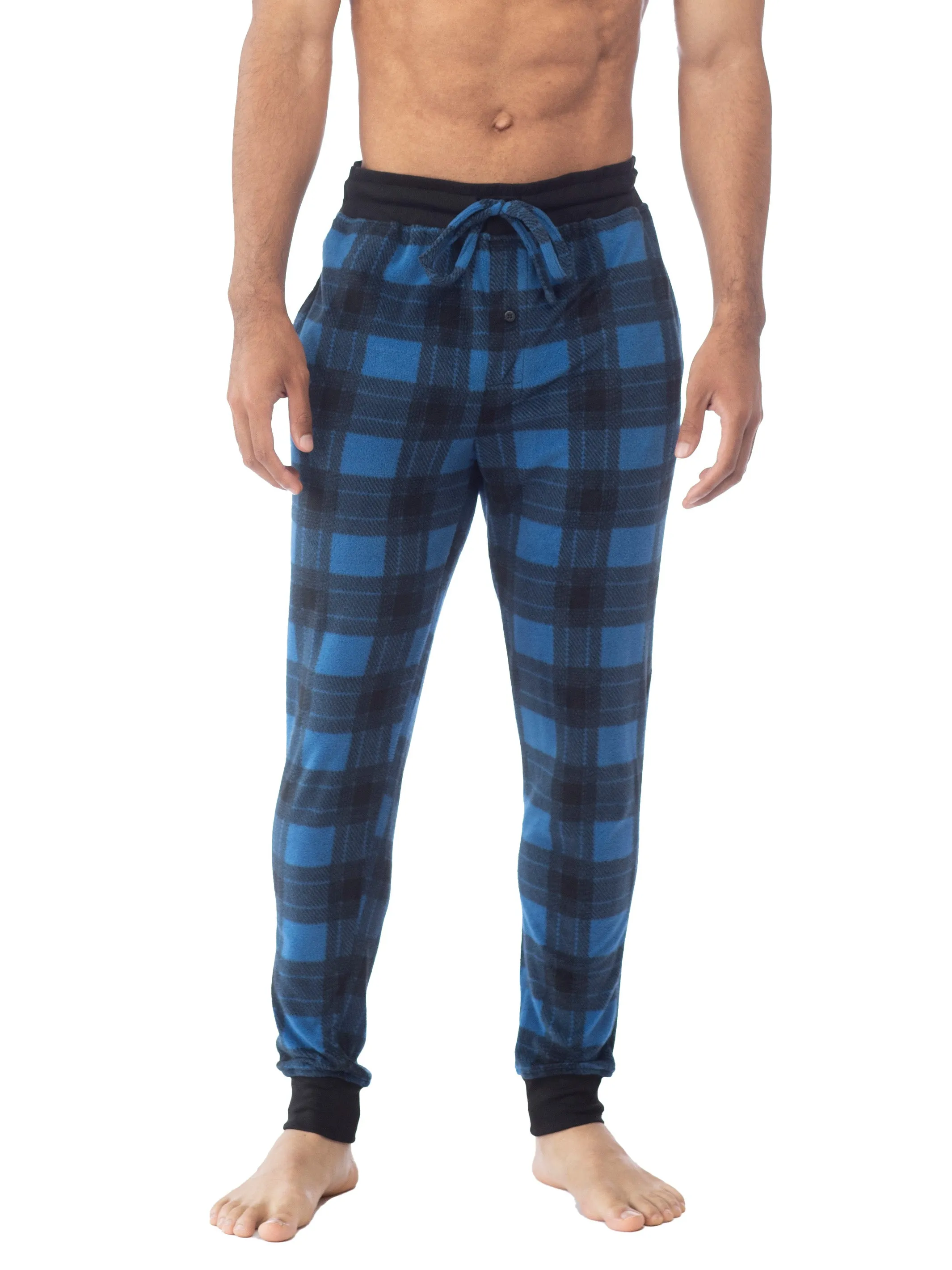 MICROFLEECE PRINTED JOGGER | NAVY/BLUE PLAID sold by Joe Boxer