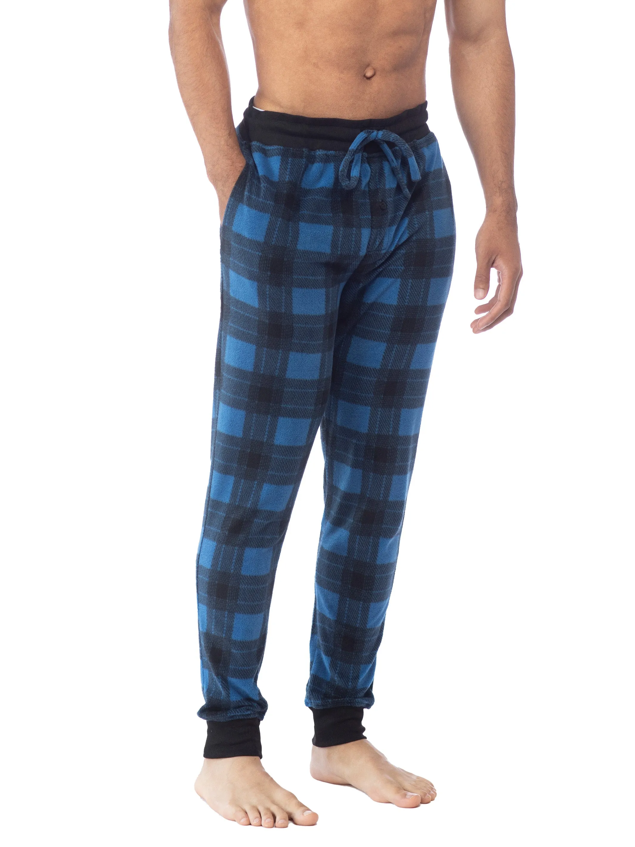 MICROFLEECE PRINTED JOGGER | NAVY/BLUE PLAID sold by Joe Boxer product image thumbnail 2