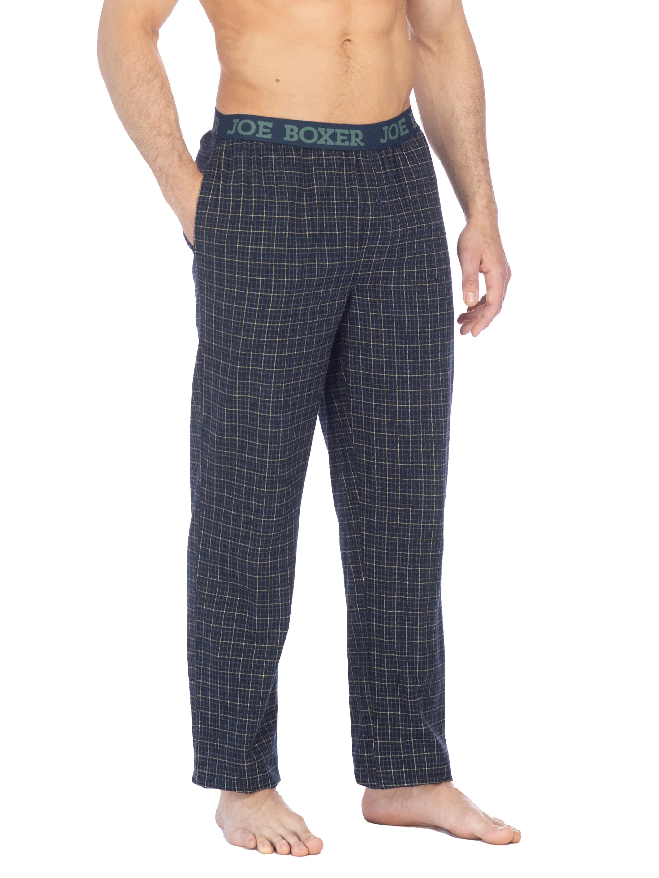 CLASSIC FLANNEL PANT | NAVY MUSTARD PLAID sold by Joe Boxer product image thumbnail 2