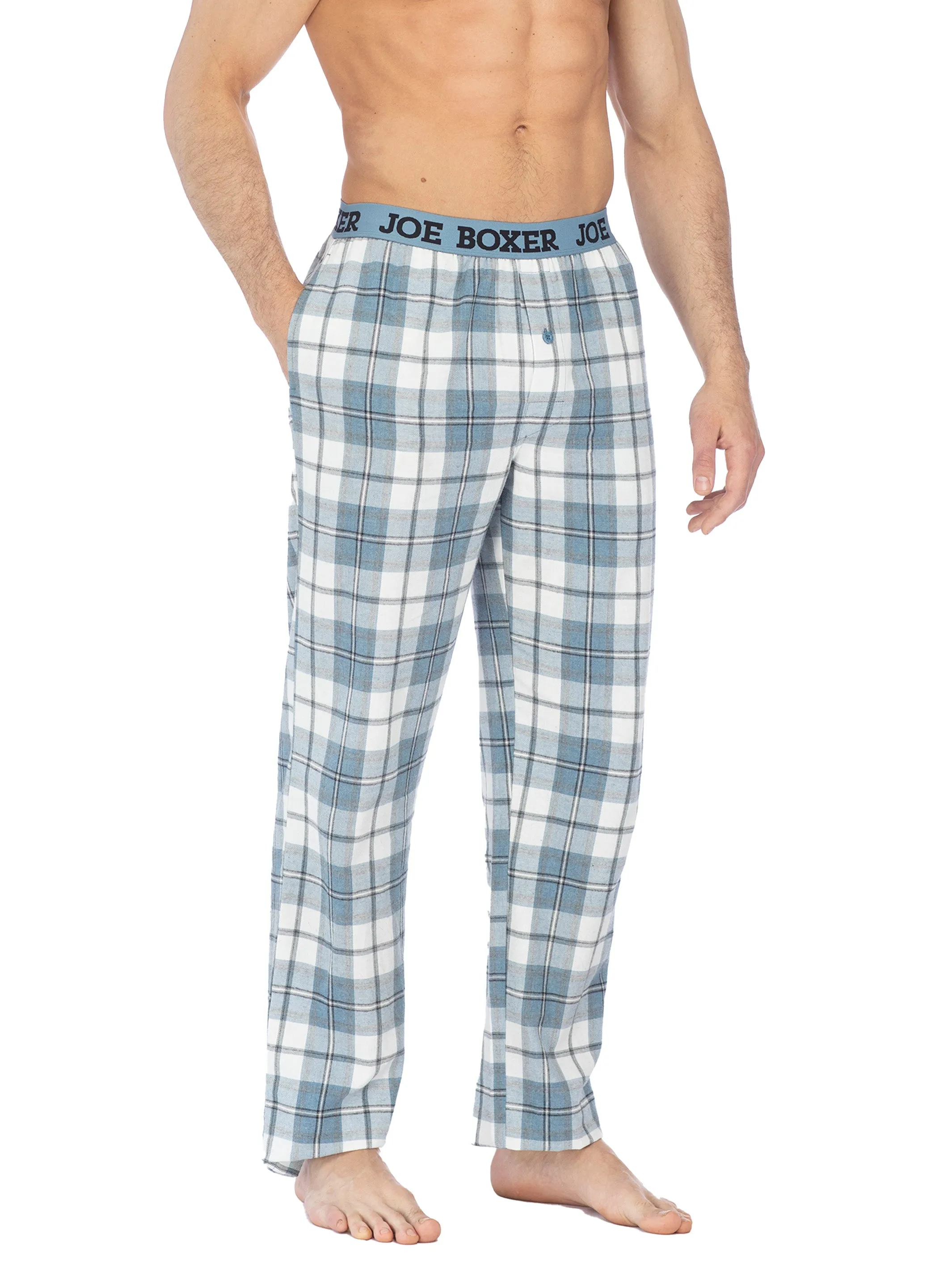 CLASSIC FLANNEL PANT | WHITE BLUE CHECK sold by Joe Boxer product image thumbnail 2
