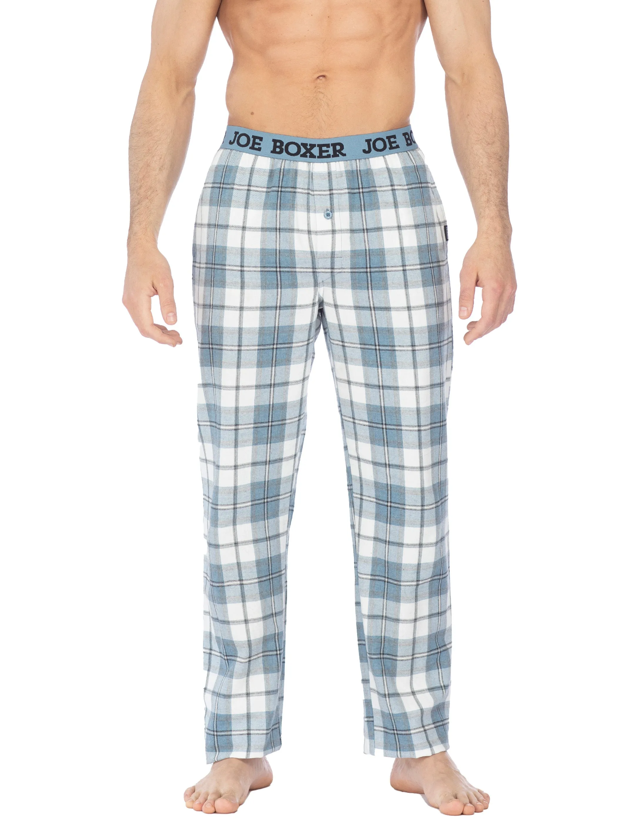 CLASSIC FLANNEL PANT | WHITE BLUE CHECK sold by Joe Boxer