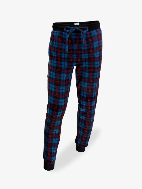MICROFLEECE JOGGER | NAVY PLUM CHECK sold by Joe Boxer