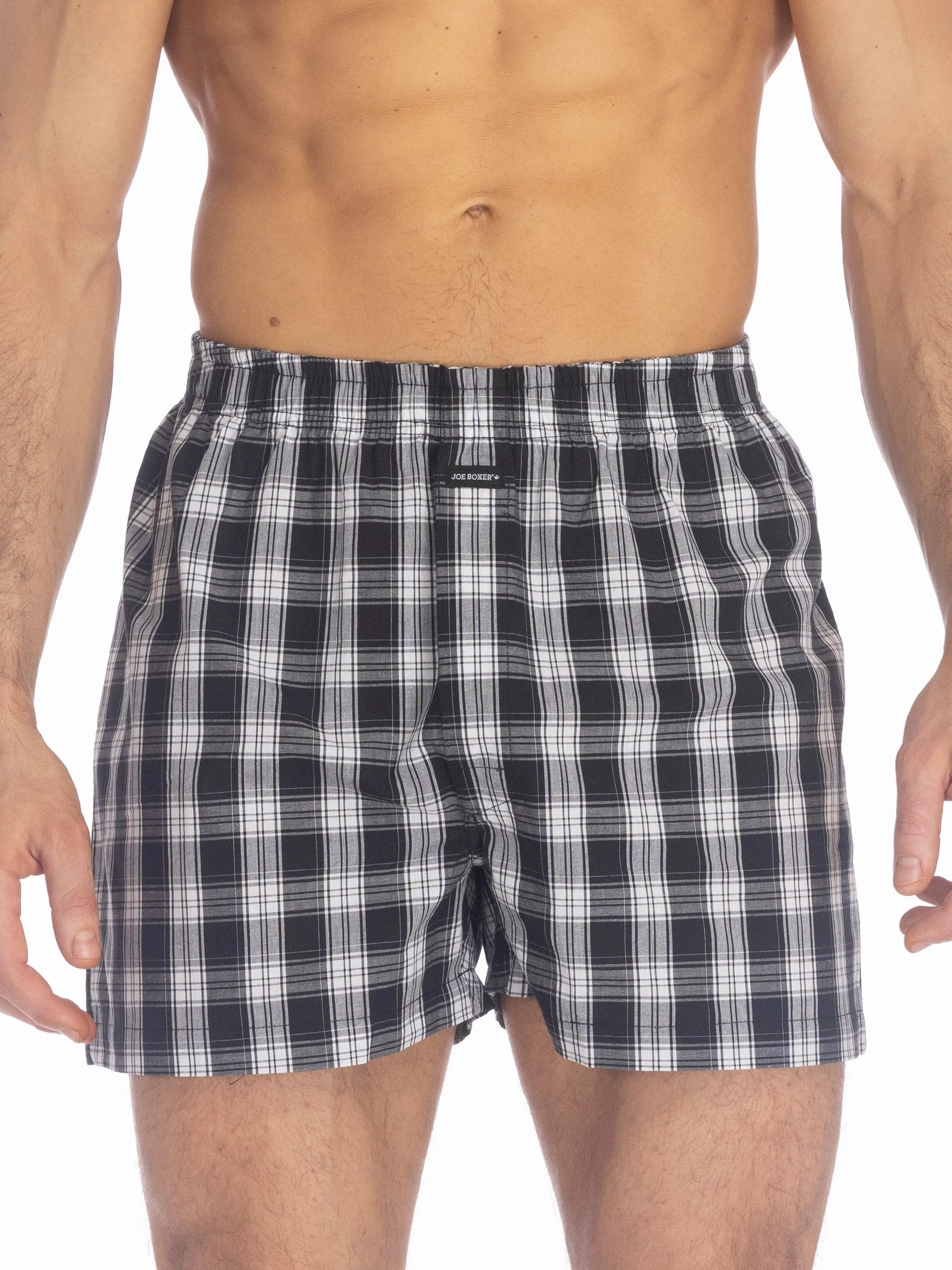 POPLIN BOXER | BLACK/WHITE CHECK sold by Joe Boxer