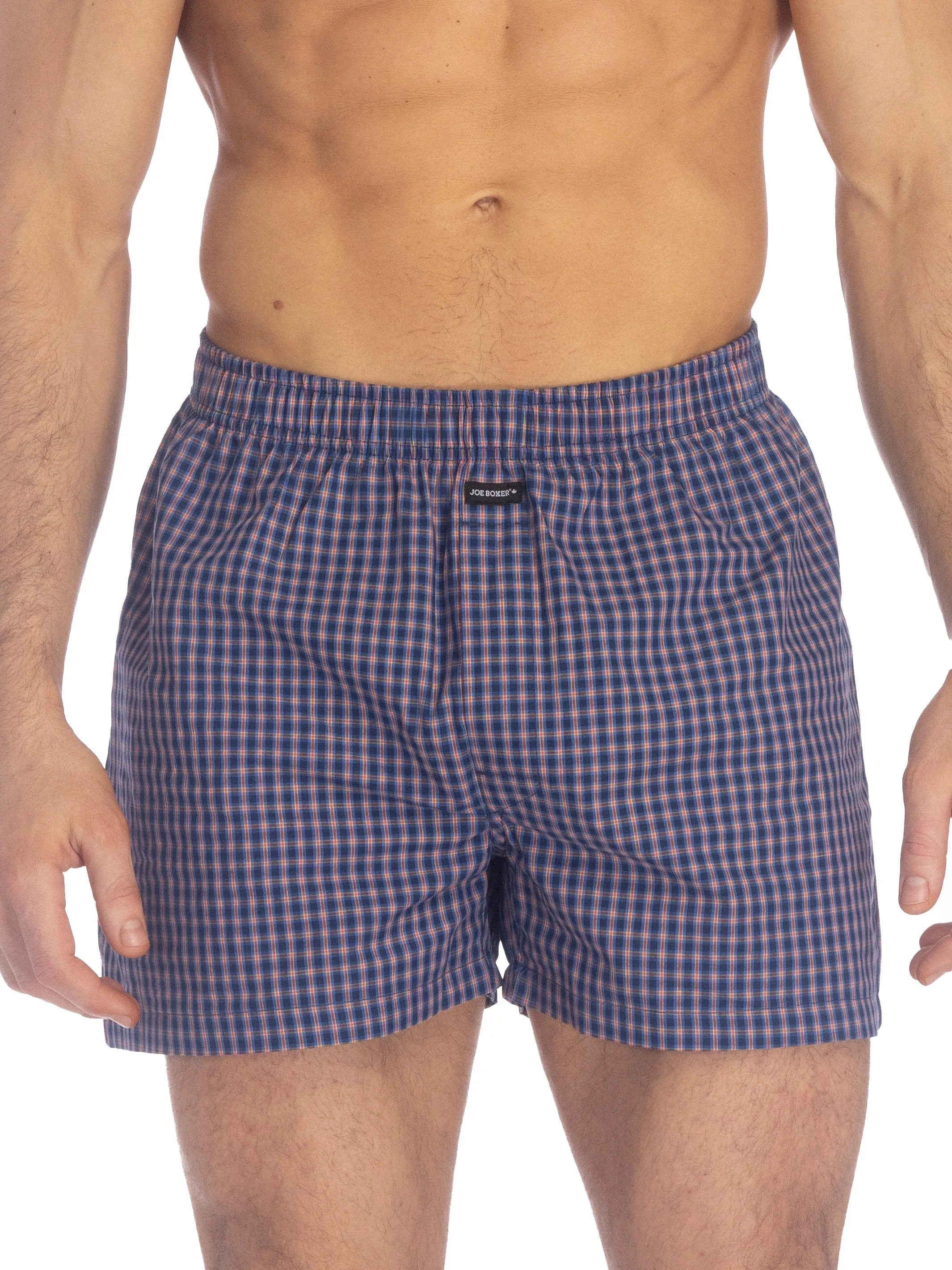 POPLIN BOXER | RED/NAVY PLAID sold by Joe Boxer