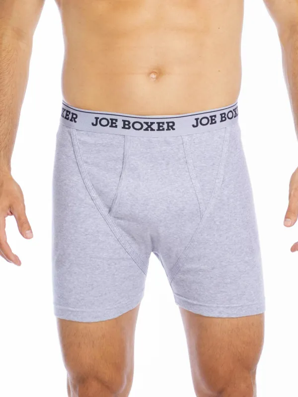CLASSIC FIT COTTON – FITTED BOXER BRIEFS | 6-PACK GREY sold by Joe Boxer