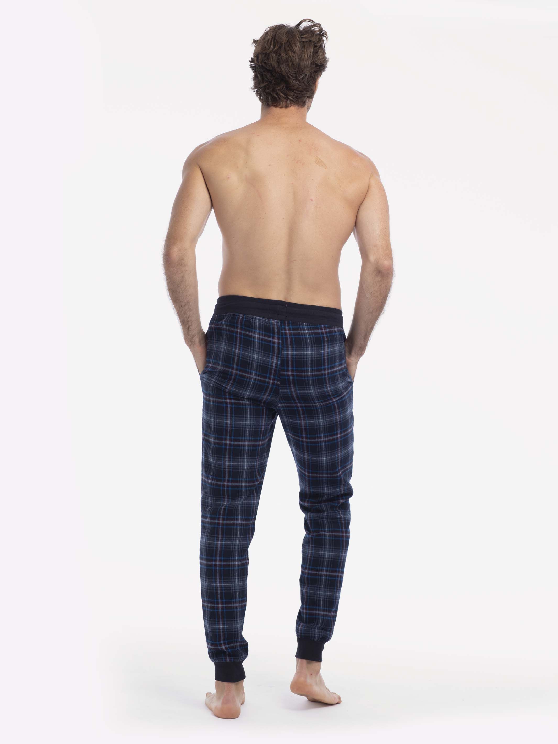 MICROFLEECE JOGGER | NAVY BLUE PLAID sold by Joe Boxer product image thumbnail 3