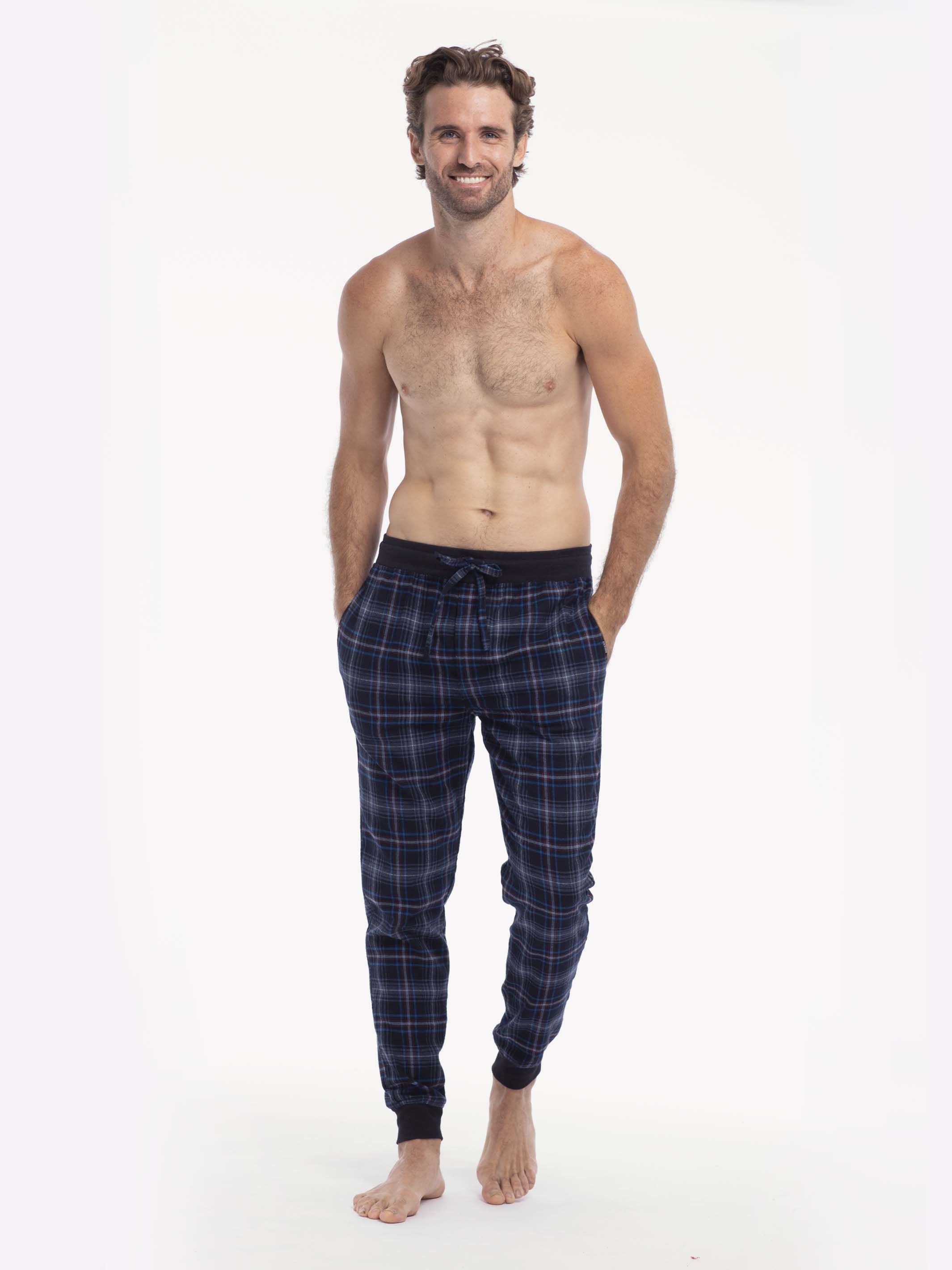 MICROFLEECE JOGGER | NAVY BLUE PLAID sold by Joe Boxer