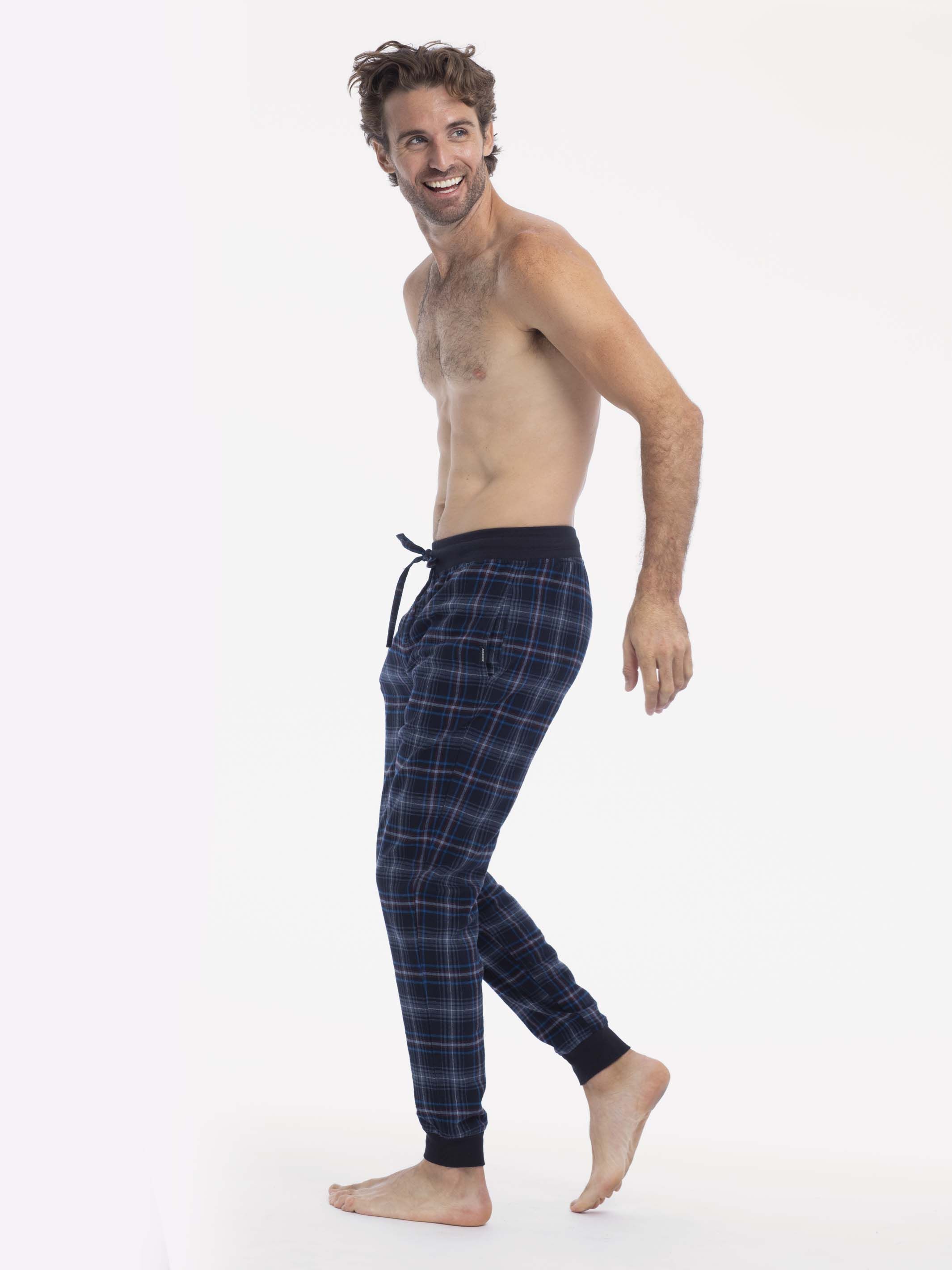 MICROFLEECE JOGGER | NAVY BLUE PLAID sold by Joe Boxer product image thumbnail 2