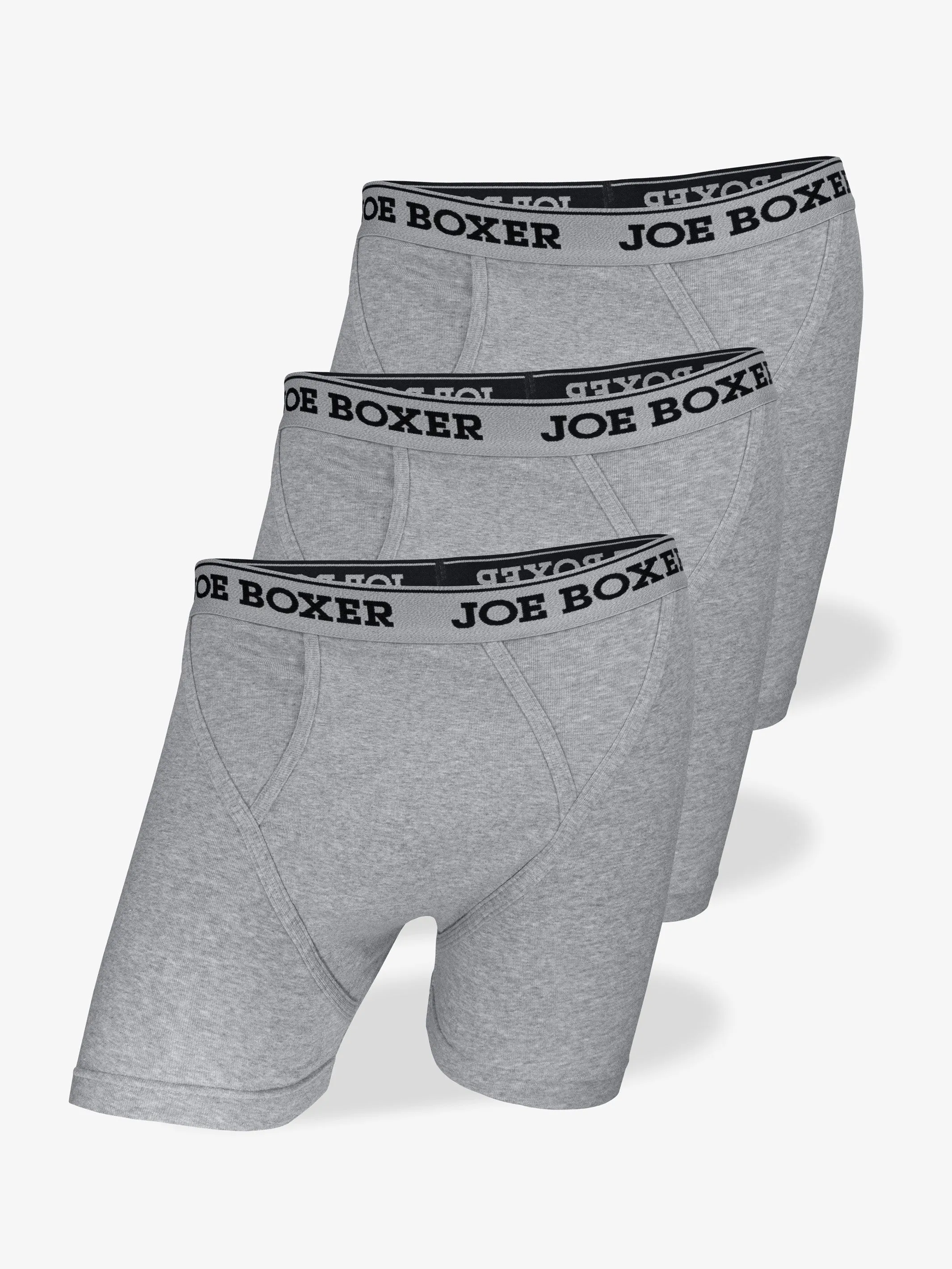 CLASSIC FIT COTTON – FITTED BOXER BRIEFS | 3-PACK GREY sold by Joe Boxer