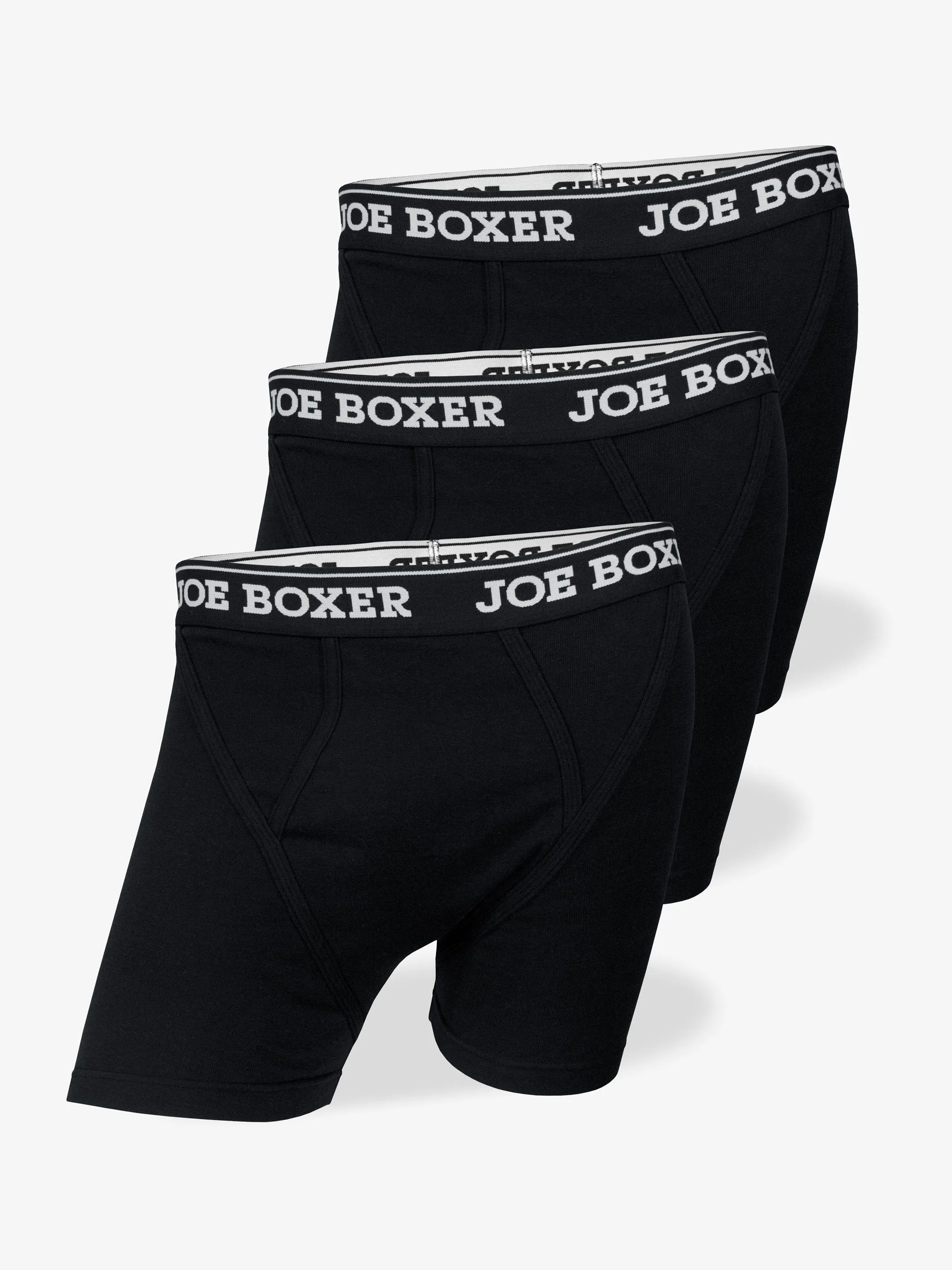 CLASSIC FIT COTTON – FITTED BOXER BRIEFS | 3-PACK BLACK sold by Joe Boxer