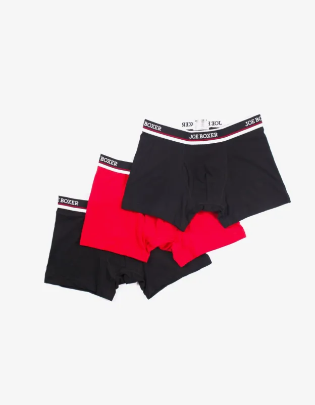 EVERYDAY VALUE - BOXER BRIEFS | BLACK & RED - 6-PACK MODERN sold by Joe Boxer