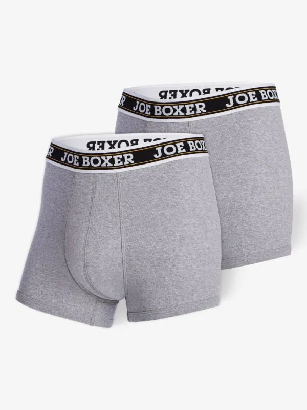 CLASSIC FIT COTTON – TRUNK BOXERS  | 2-PACK GREY sold by Joe Boxer