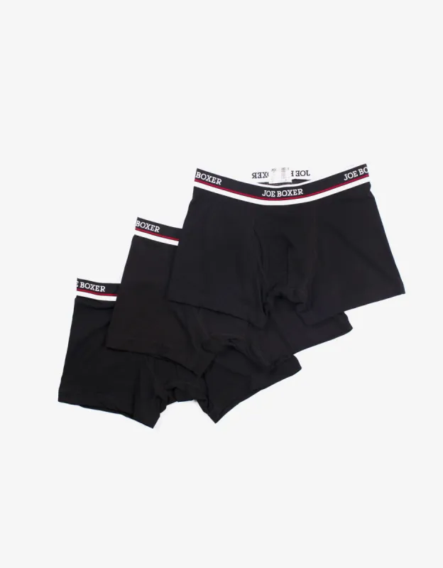 BOXER BRIEFS | BLACK - 3-PACK MODERN sold by Joe Boxer