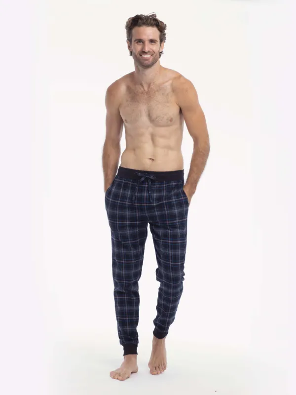 MICROFLEECE JOGGER | NAVY BLUE PLAID sold by Joe Boxer