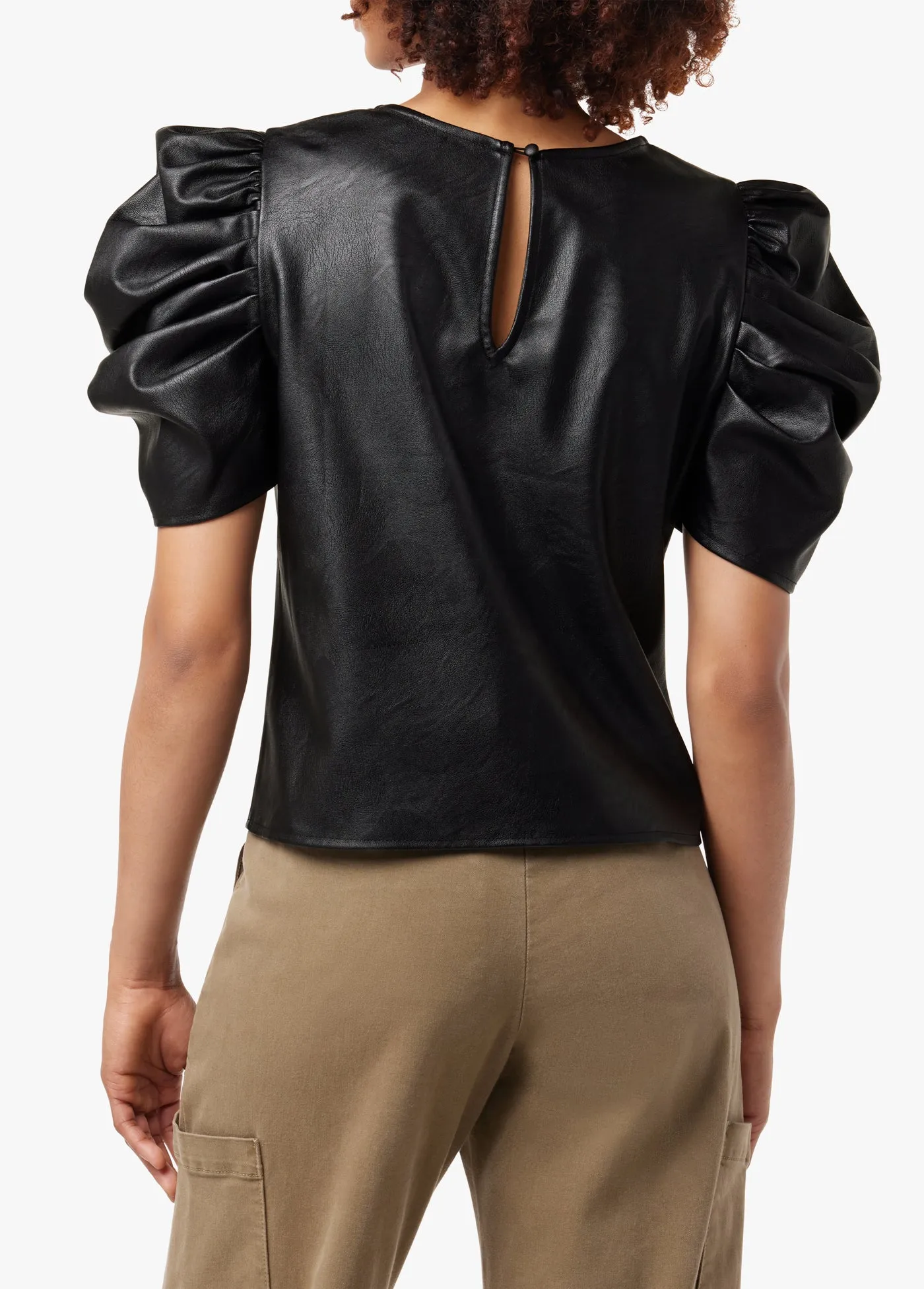 KIRA VEGAN LEATHER PUFF SLEEVE TOP sold by Joe's Jeans product image thumbnail 3
