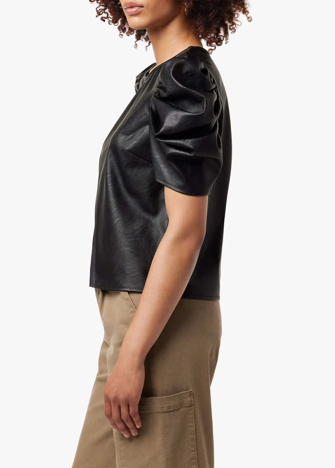 KIRA VEGAN LEATHER PUFF SLEEVE TOP sold by Joe's Jeans product image thumbnail 2