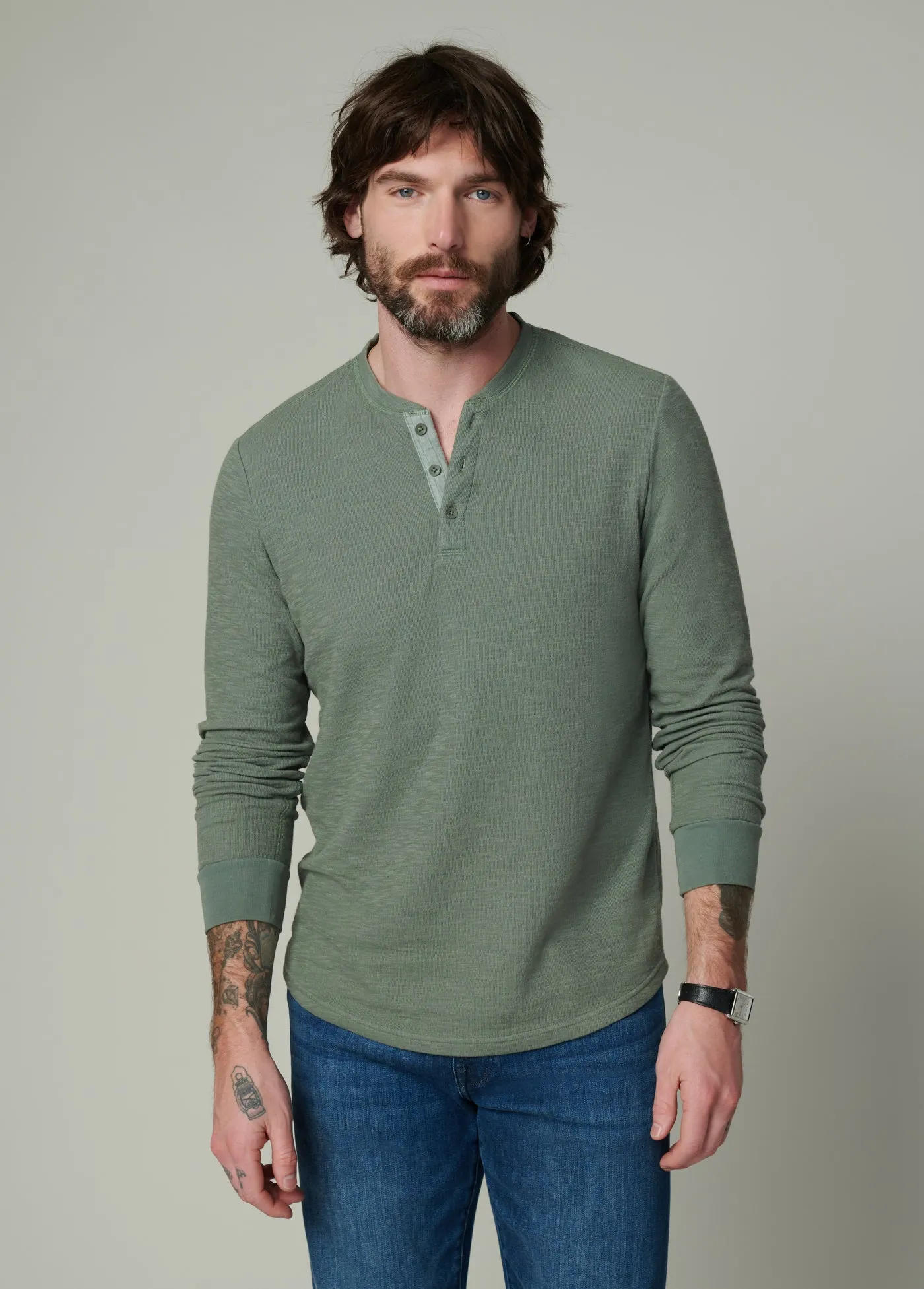 DWIGHT DOUBLE FACE HENLEY sold by Joe's Jeans