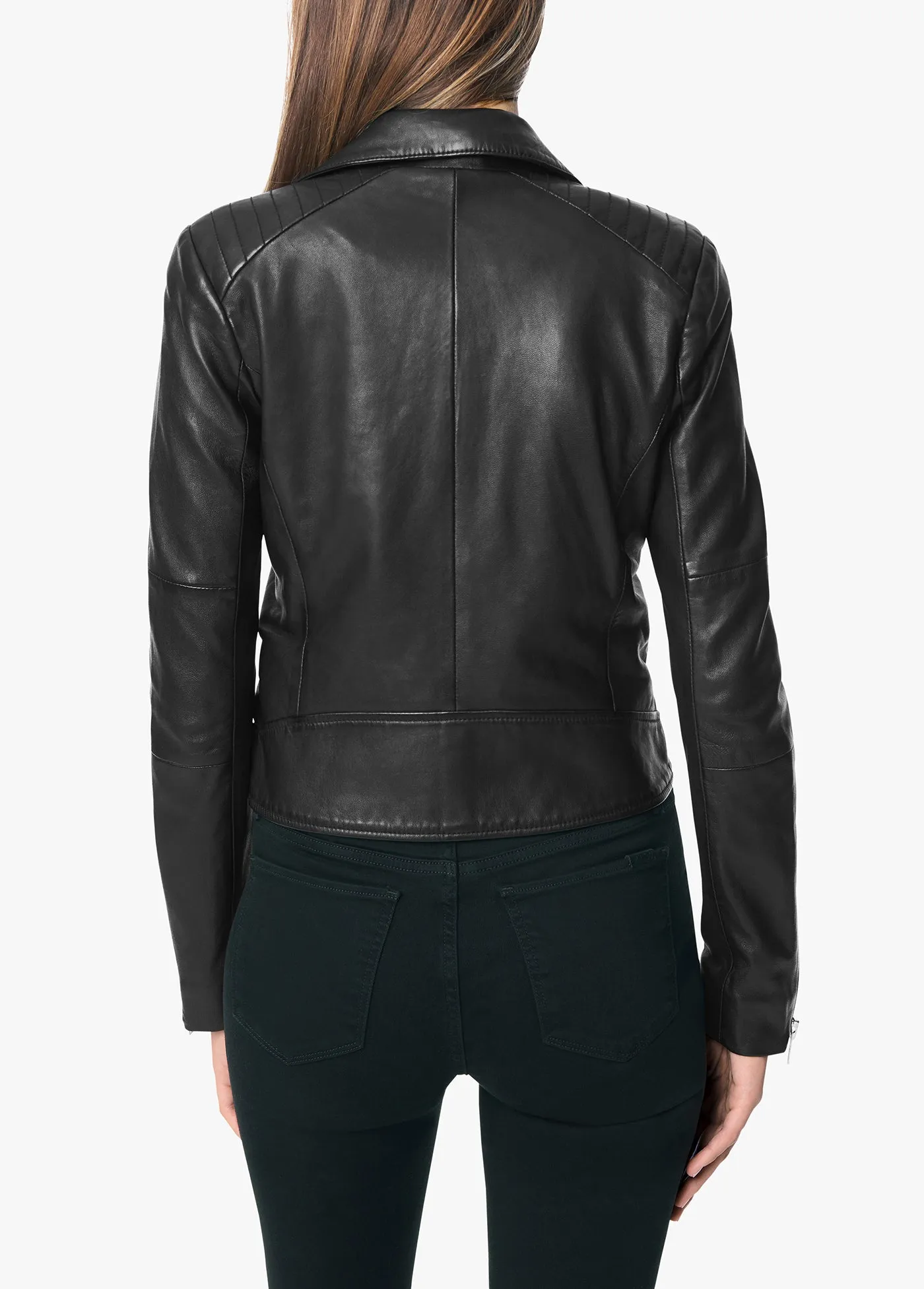 DYLAN LEATHER ZIP MOTO JACKET sold by Joe's Jeans product image thumbnail 3