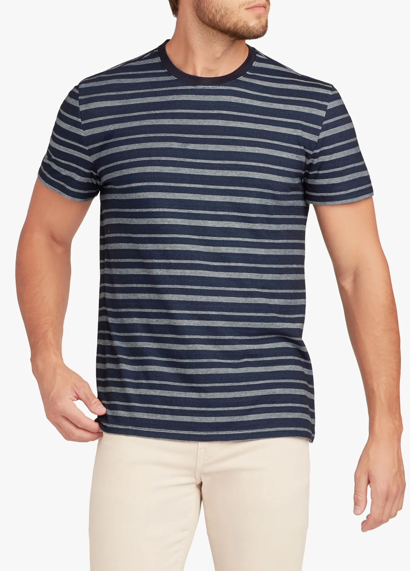 INDIGO STRIPE CREW NECK TEE sold by Joe's Jeans