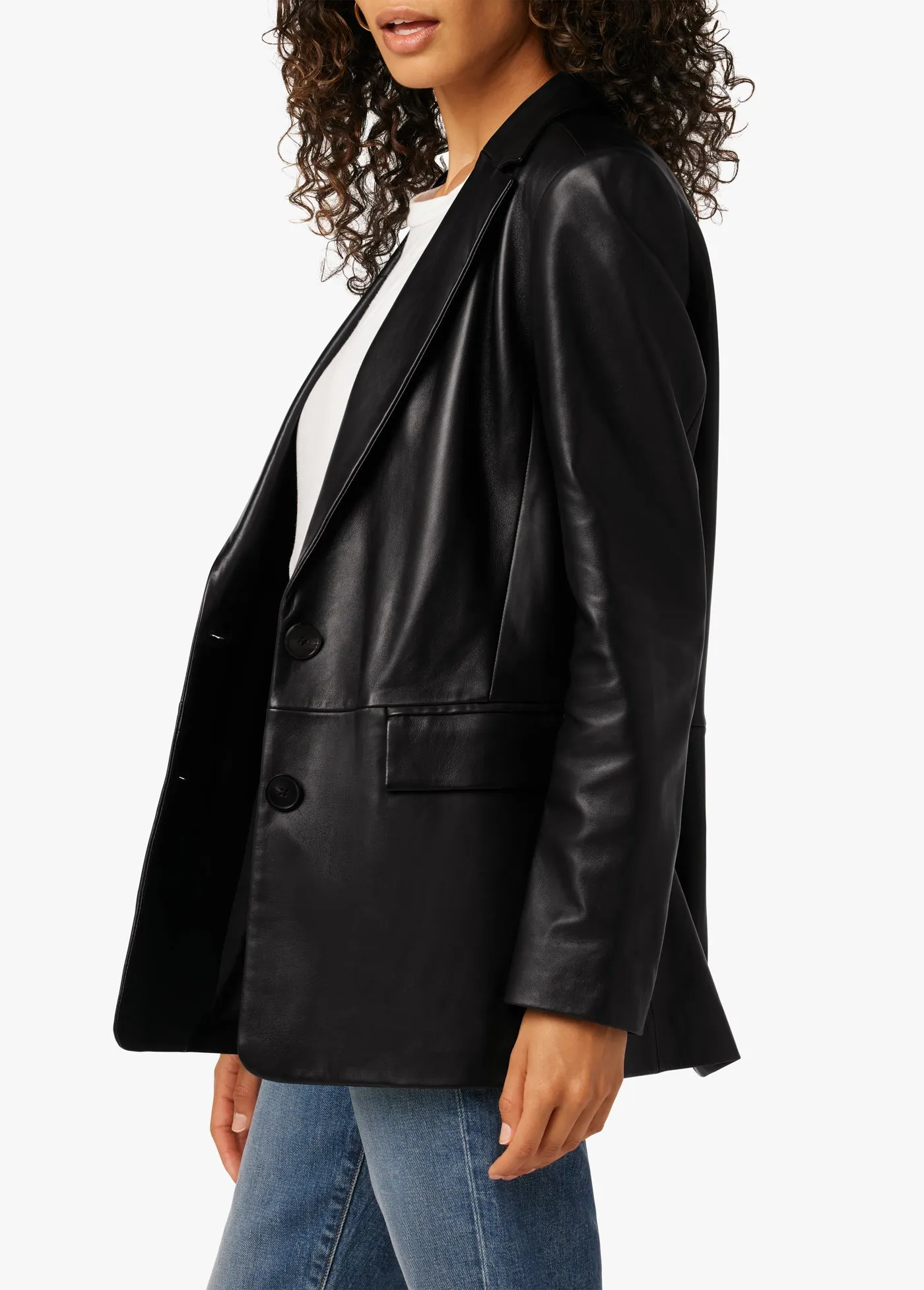 THE NINA BOYFRIEND LEATHER BLAZER sold by Joe's Jeans product image thumbnail 2