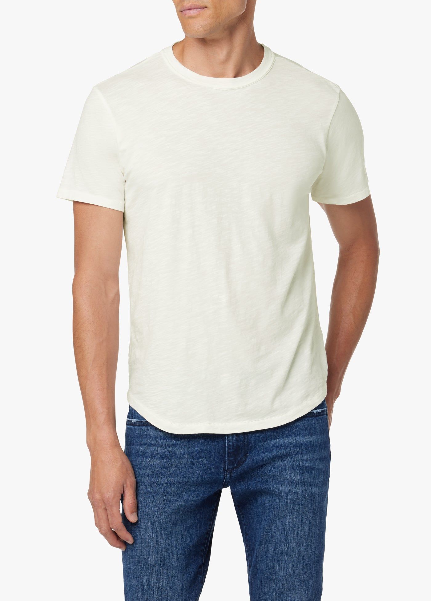 ESSENTIAL CURVED HEM SLUB TEE sold by Joe's Jeans