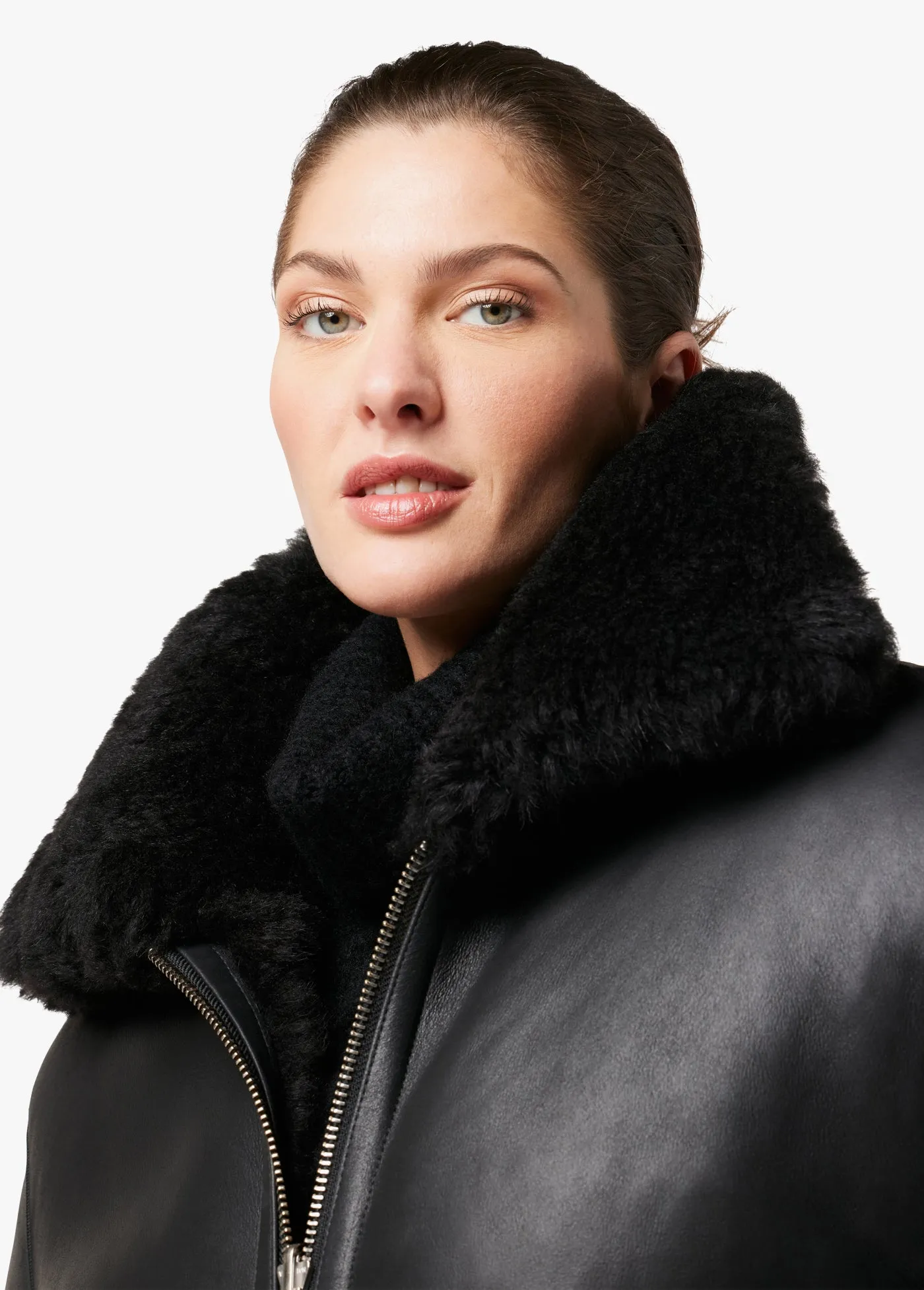 LISA REVERSIBLE SHEARLING LEATHER JACKET sold by Joe's Jeans product image thumbnail 5