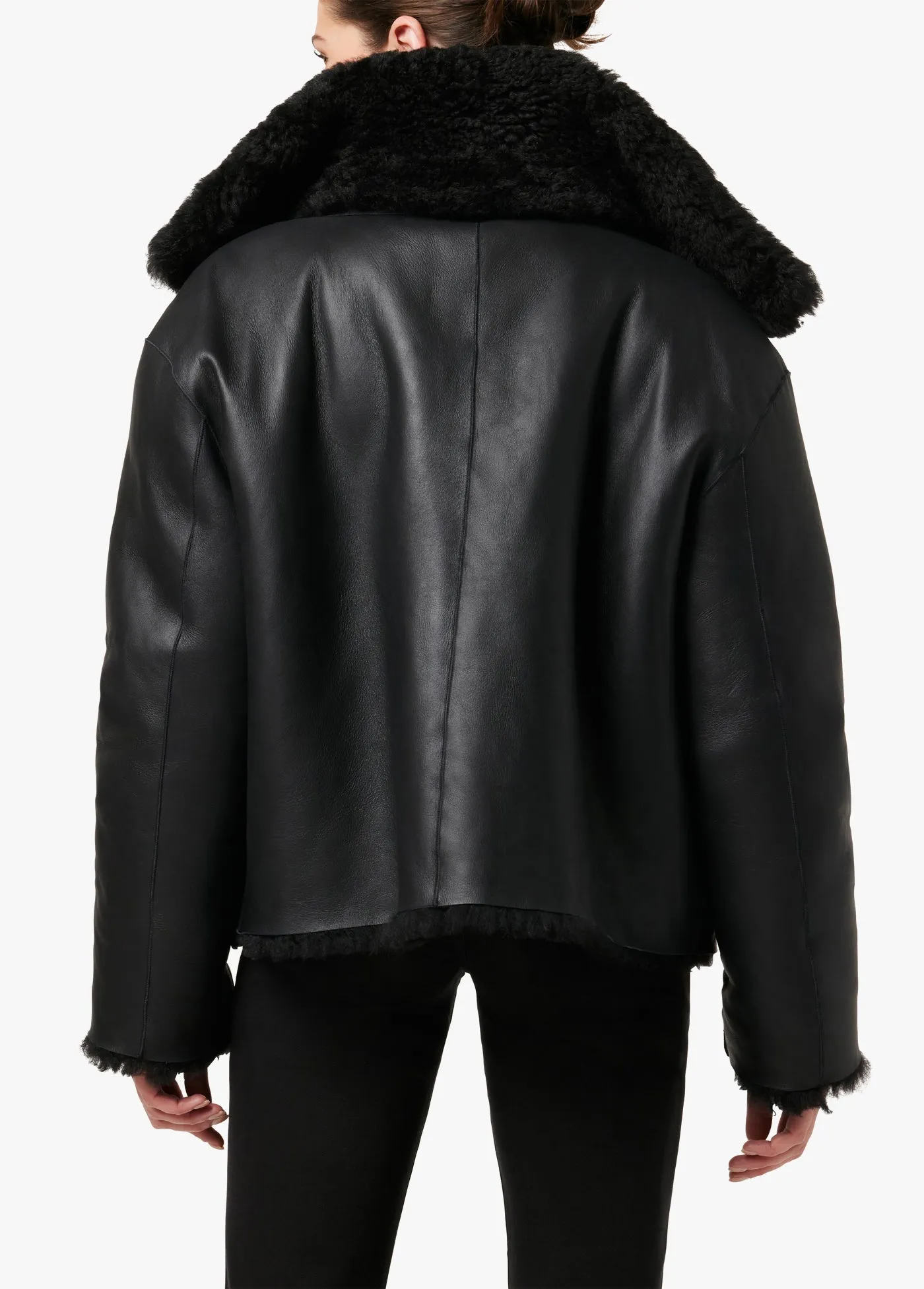 LISA REVERSIBLE SHEARLING LEATHER JACKET sold by Joe's Jeans product image thumbnail 3