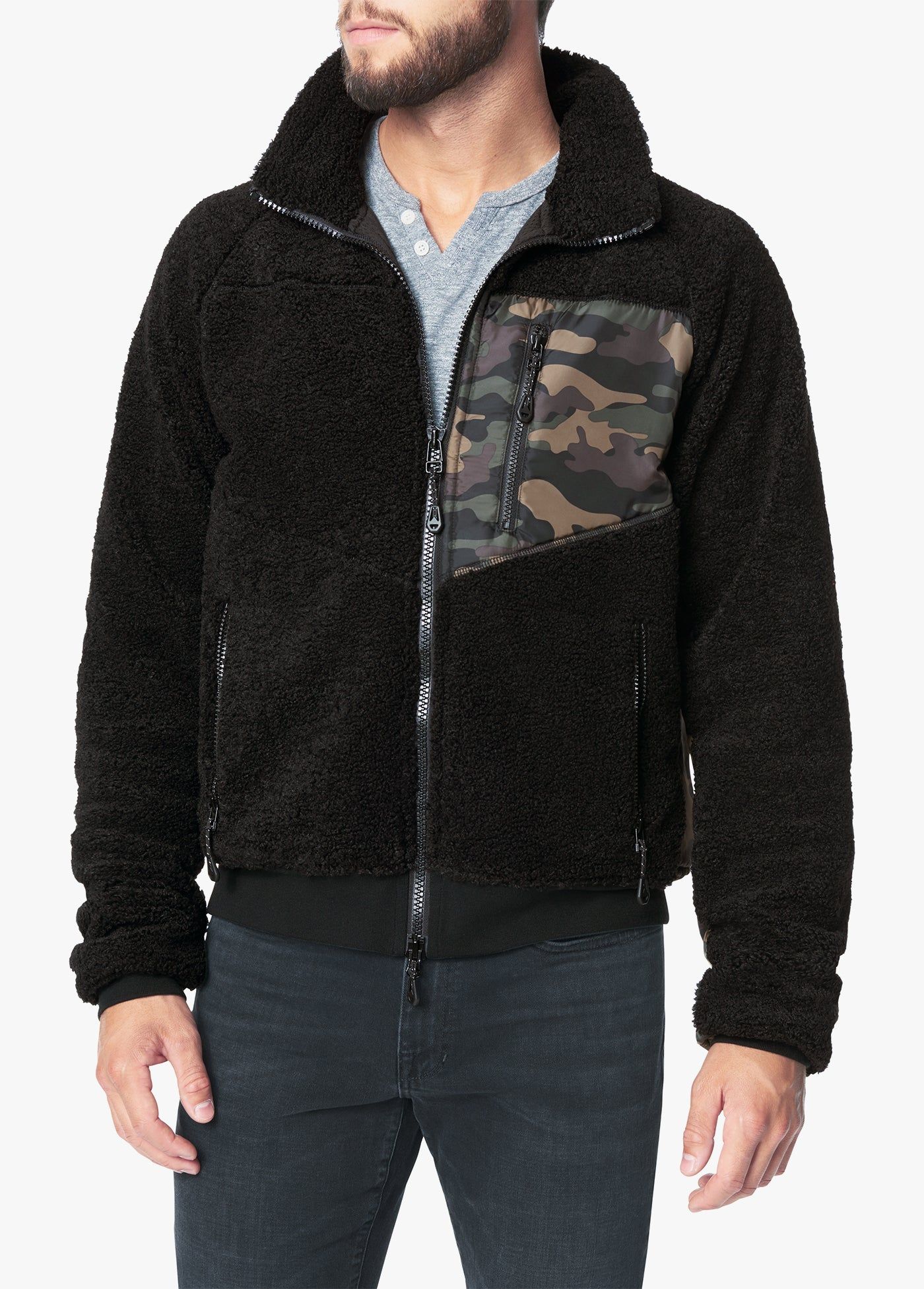 SPLICED SHERPA JACKET sold by Joe's Jeans