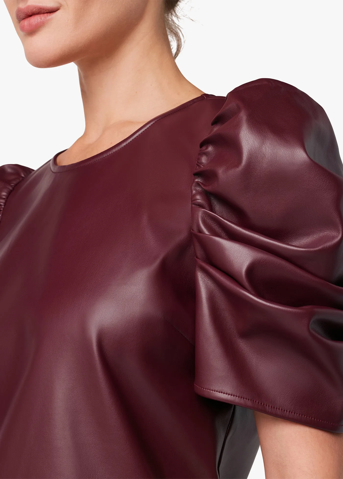 KIRA VEGAN LEATHER PUFF SLEEVE TOP sold by Joe's Jeans product image thumbnail 4