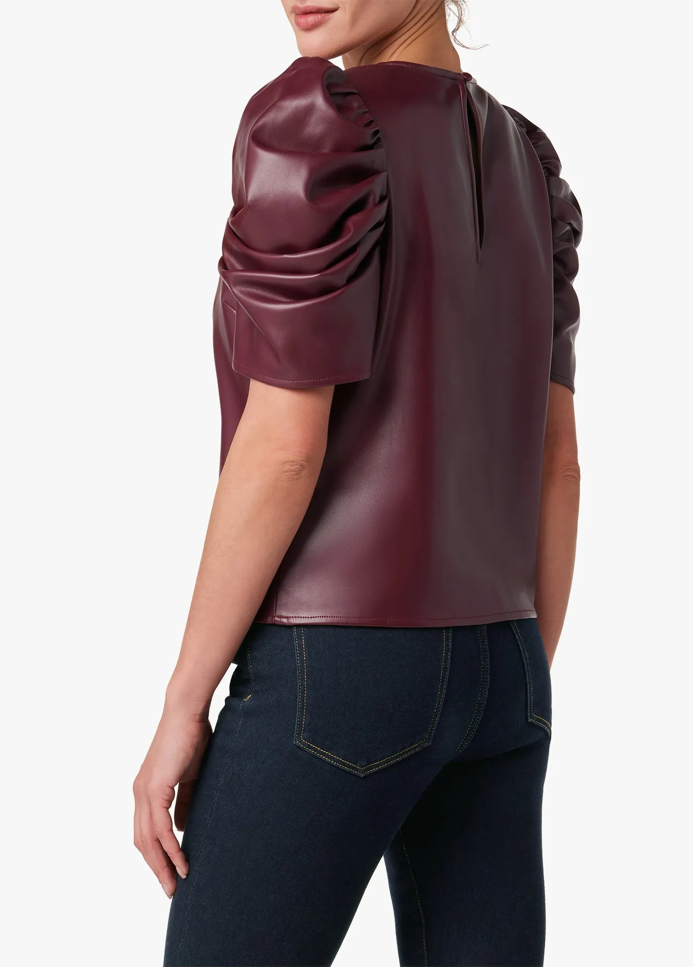 KIRA VEGAN LEATHER PUFF SLEEVE TOP sold by Joe's Jeans product image thumbnail 3