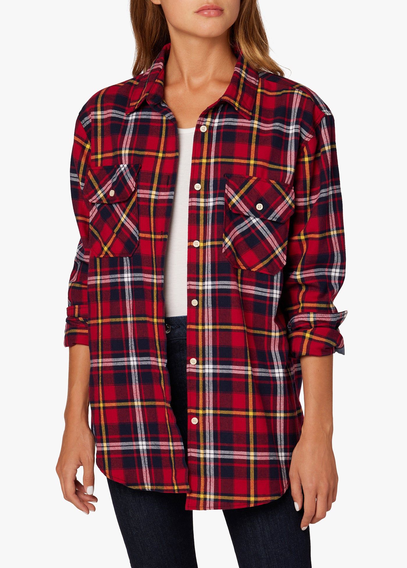 THE SHIRT BRUSHED RED UNISEX FLANNEL sold by Joe's Jeans product image thumbnail 2