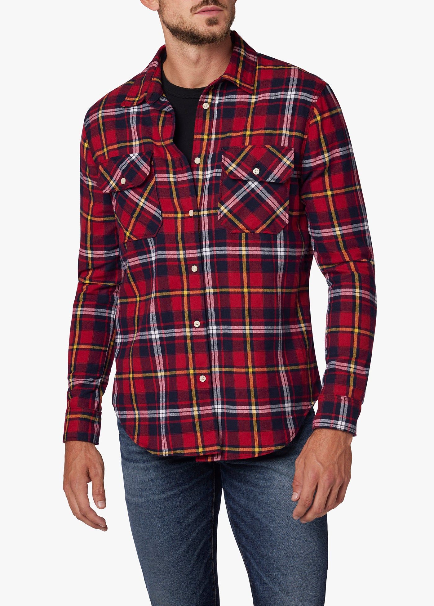 THE SHIRT BRUSHED RED UNISEX FLANNEL sold by Joe's Jeans product image thumbnail 3