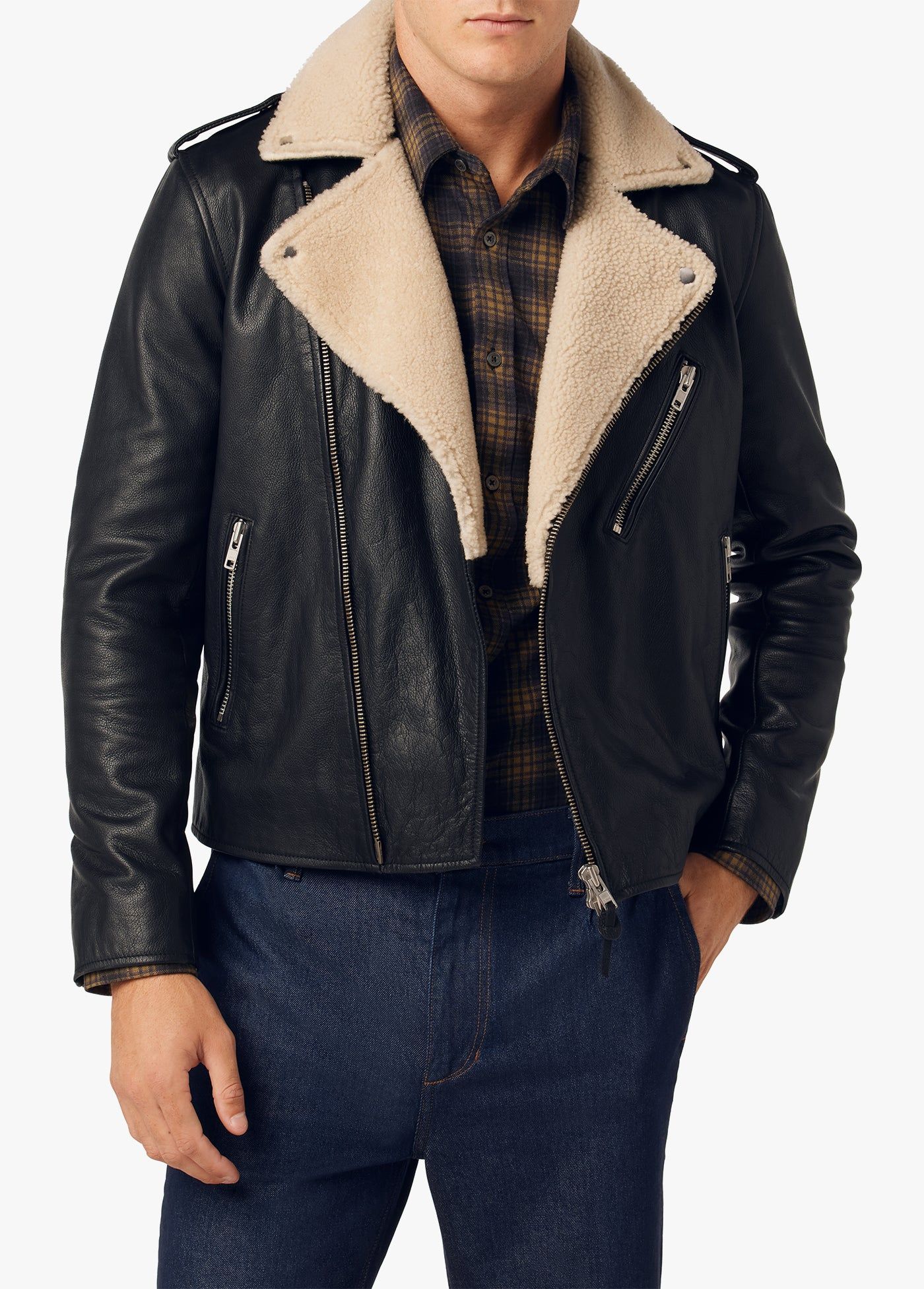 LEATHER AVIATOR JACKET sold by Joe's Jeans