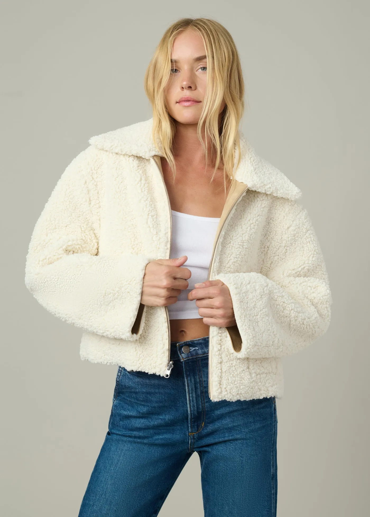 HALLE REVERSIBLE SHERPA JACKET sold by Joe's Jeans