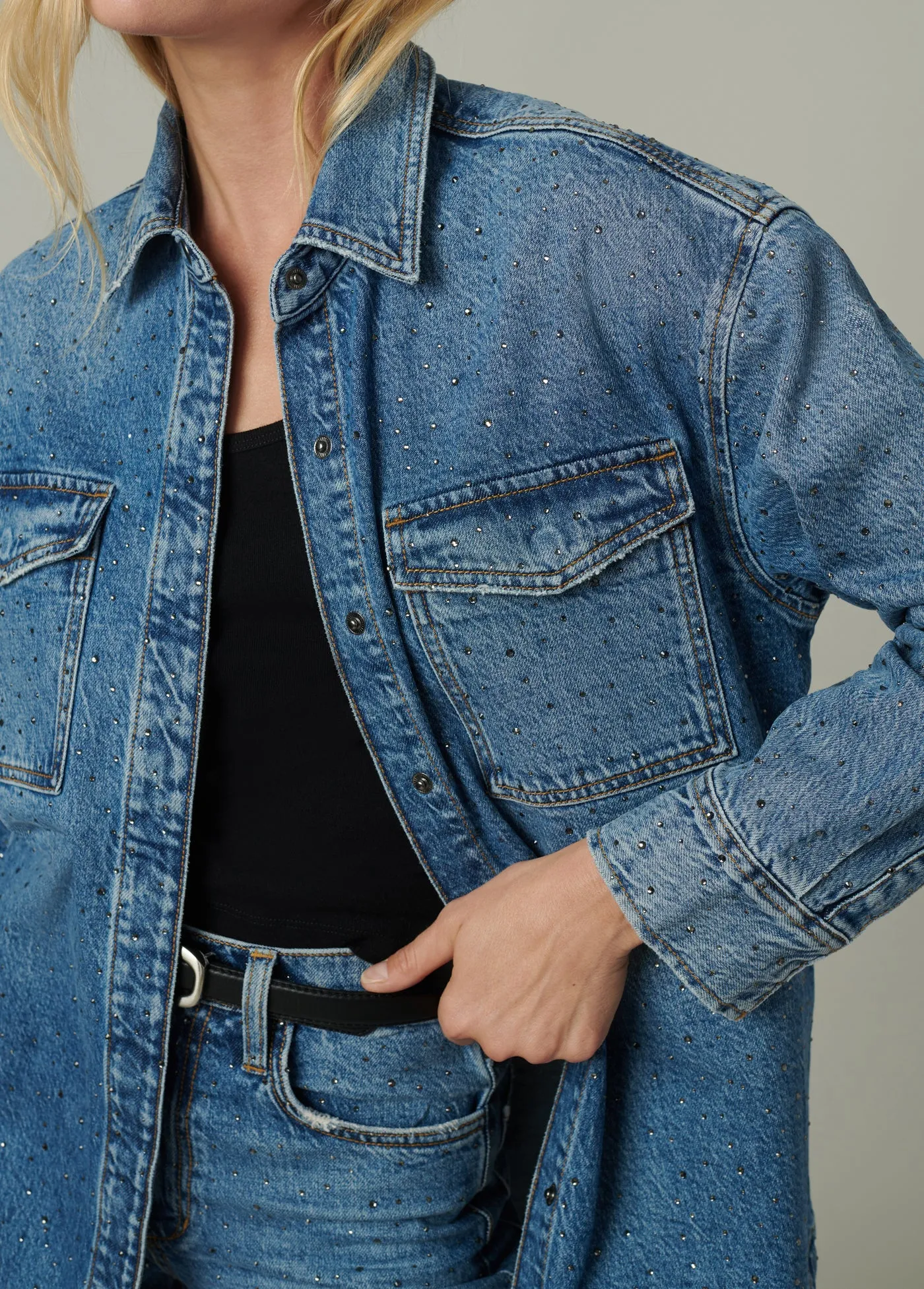 THE KATRINA CRYSTAL SHIRT JACKET sold by Joe's Jeans product image thumbnail 4