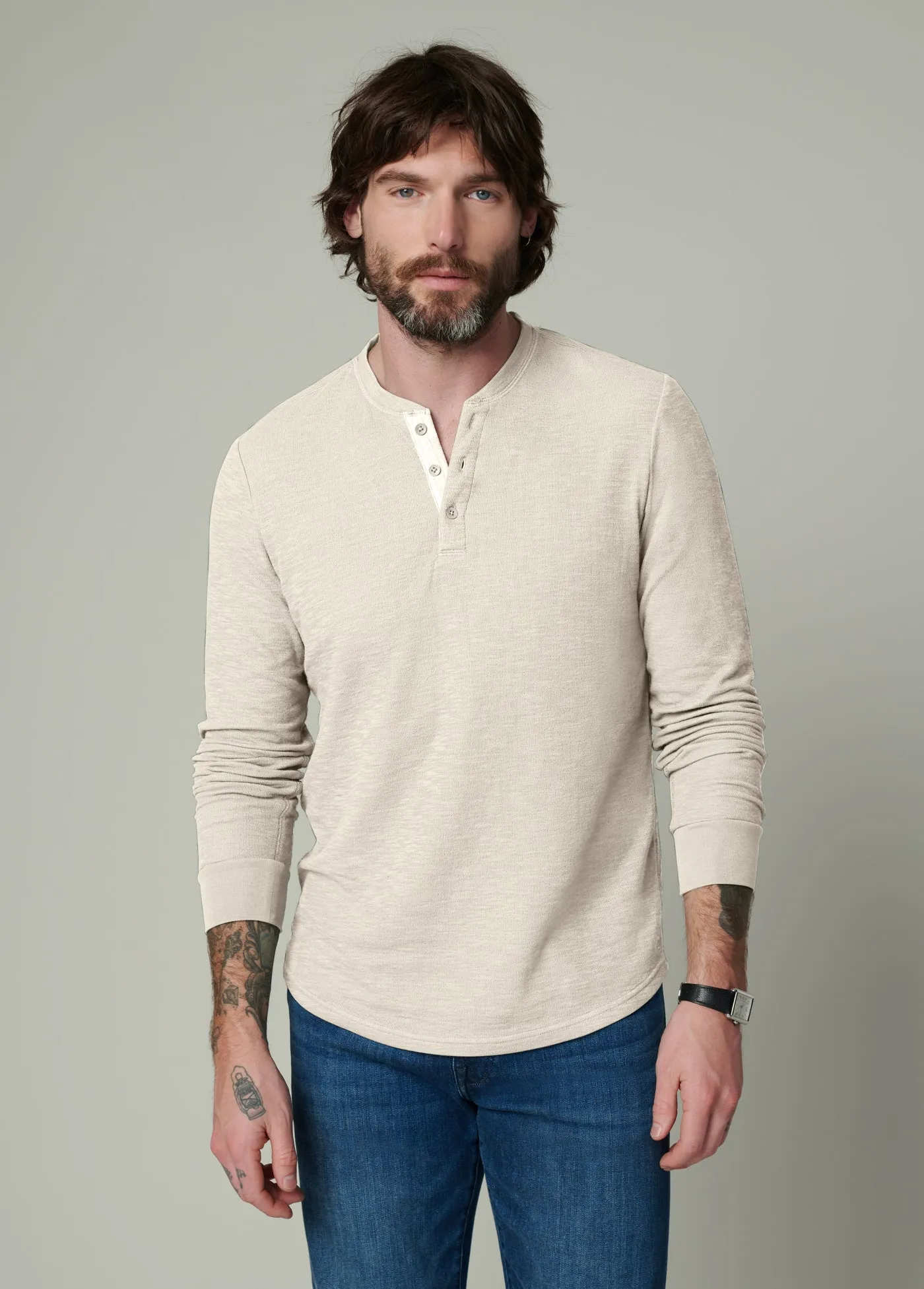 DWIGHT DOUBLE-FACE HENLEY sold by Joe's Jeans