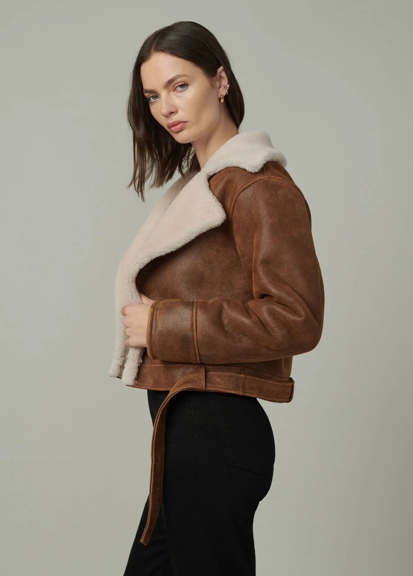 THE REY CROPPED SHEARLING JACKET sold by Joe's Jeans product image thumbnail 2