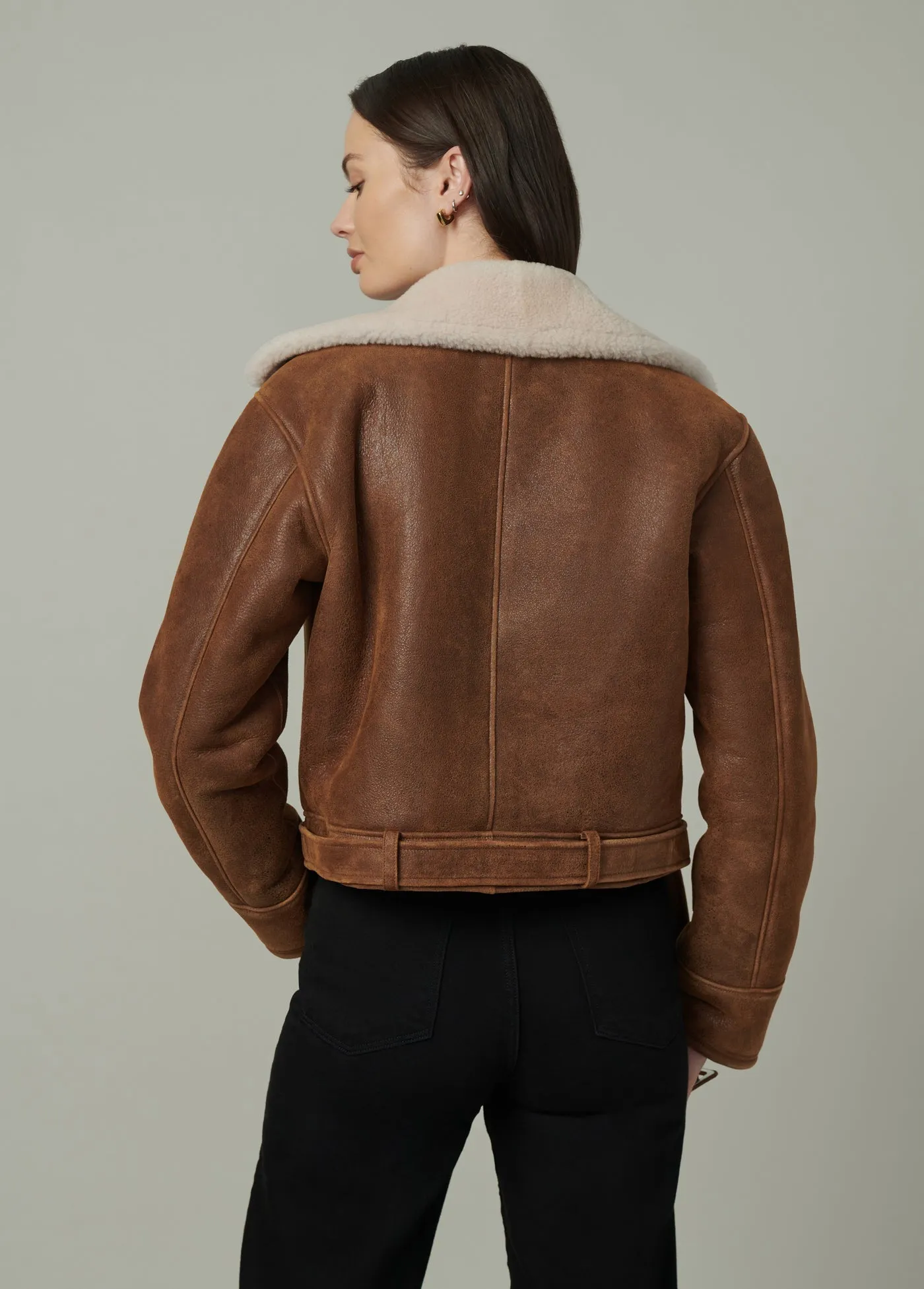 THE REY CROPPED SHEARLING JACKET sold by Joe's Jeans product image thumbnail 3